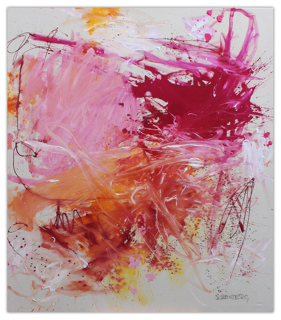 Abstract Painting Daniela Schweinsberg - Pink Is The New Black I (Peinture abstraite)