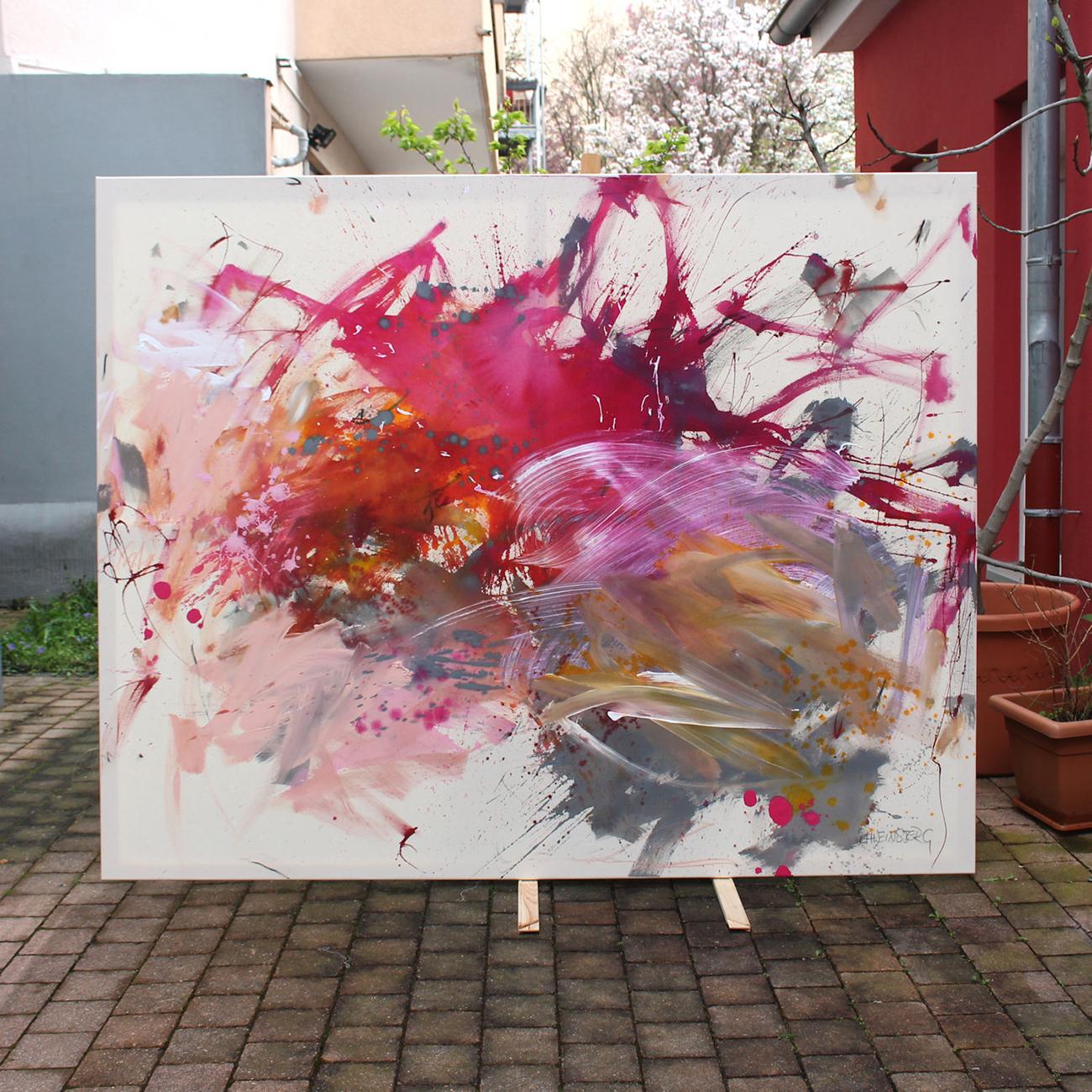 Pink Is The New Black III (Abstract painting) For Sale 9