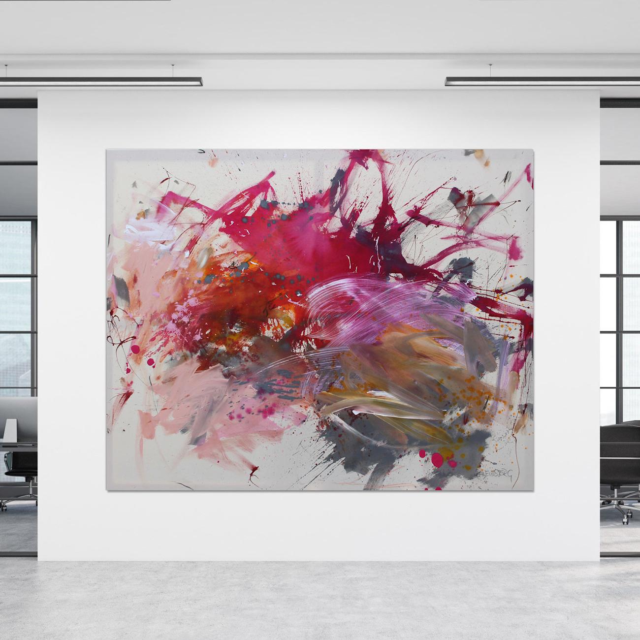 Pink Is The New Black III (Abstract painting) - Painting by Daniela Schweinsberg