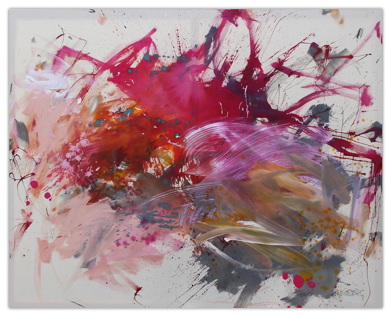 Abstract Painting Daniela Schweinsberg - Pink Is The New Black III (peinture abstraite)