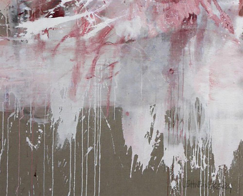 Rumore rosa (dipinto dell'Espressionismo astratto) - Painting di Daniela Schweinsberg