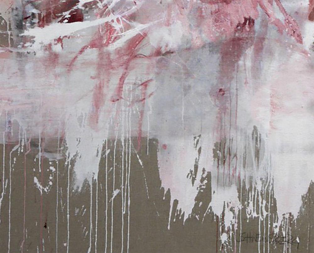 Pink Noise (Abstract Expressionism painting) - Painting by Daniela Schweinsberg