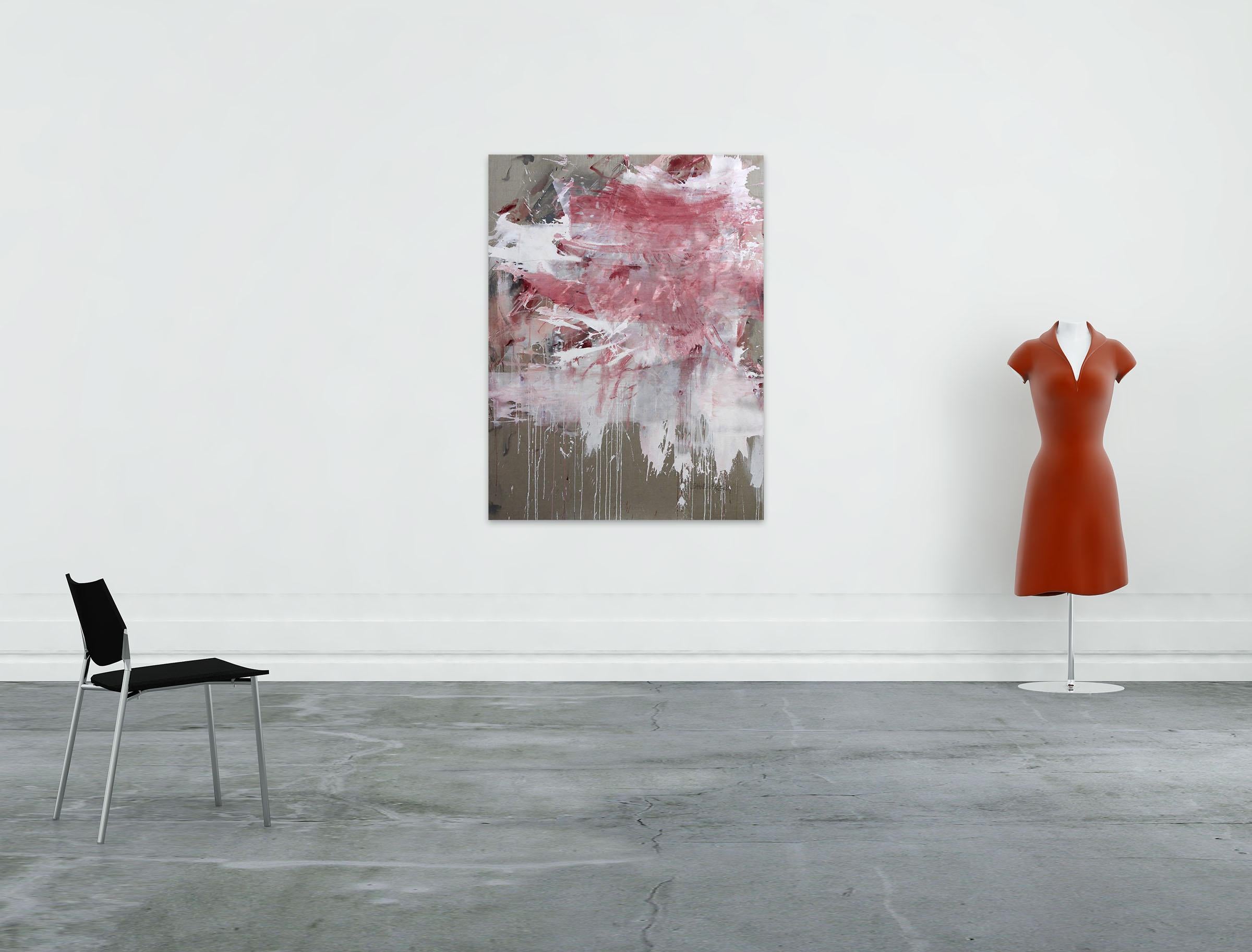 « Pink Noise » (peinture expressionniste abstraite) - Expressionnisme abstrait Painting par Daniela Schweinsberg