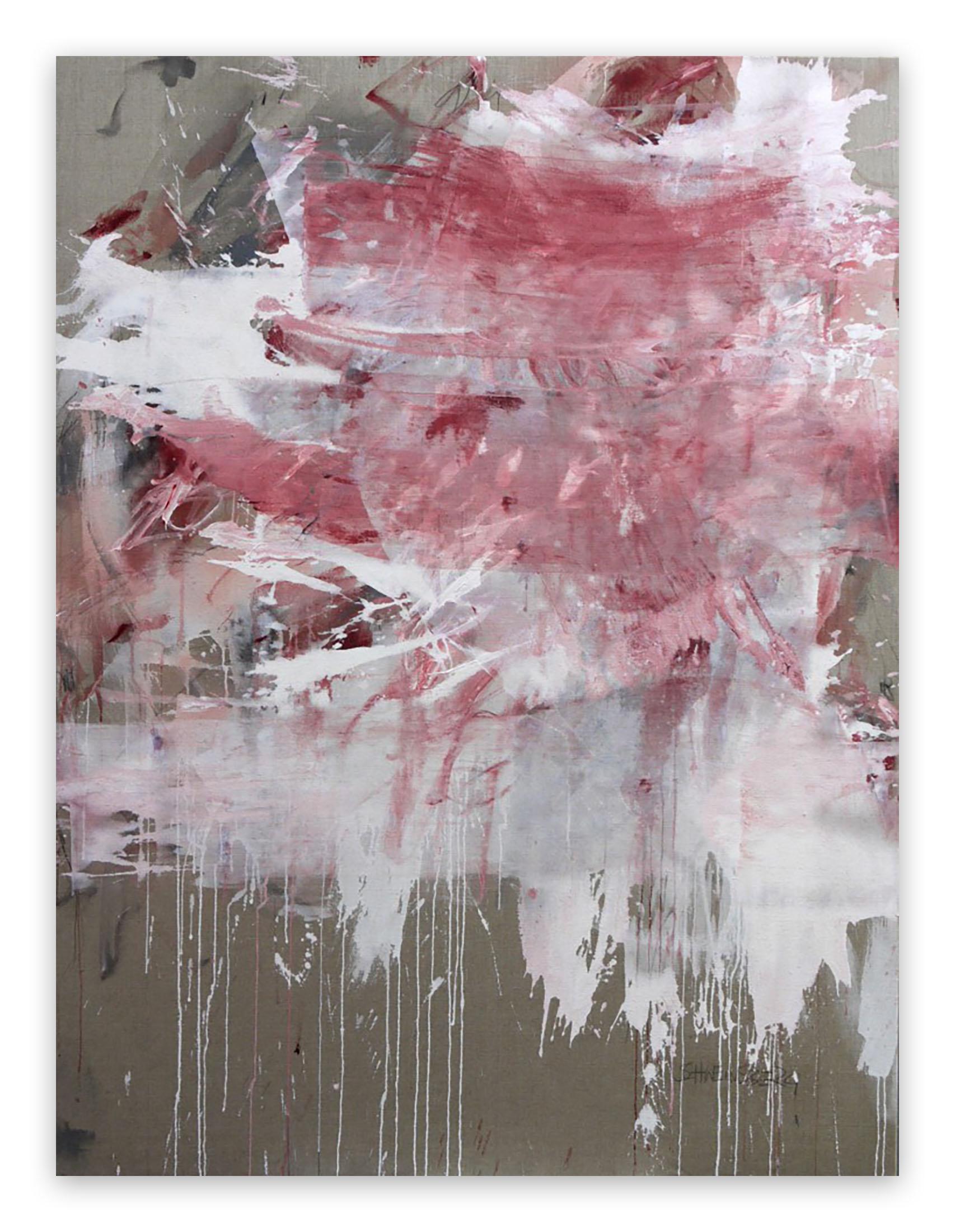 Daniela Schweinsberg Abstract Painting - Pink Noise (Abstract Expressionism painting)
