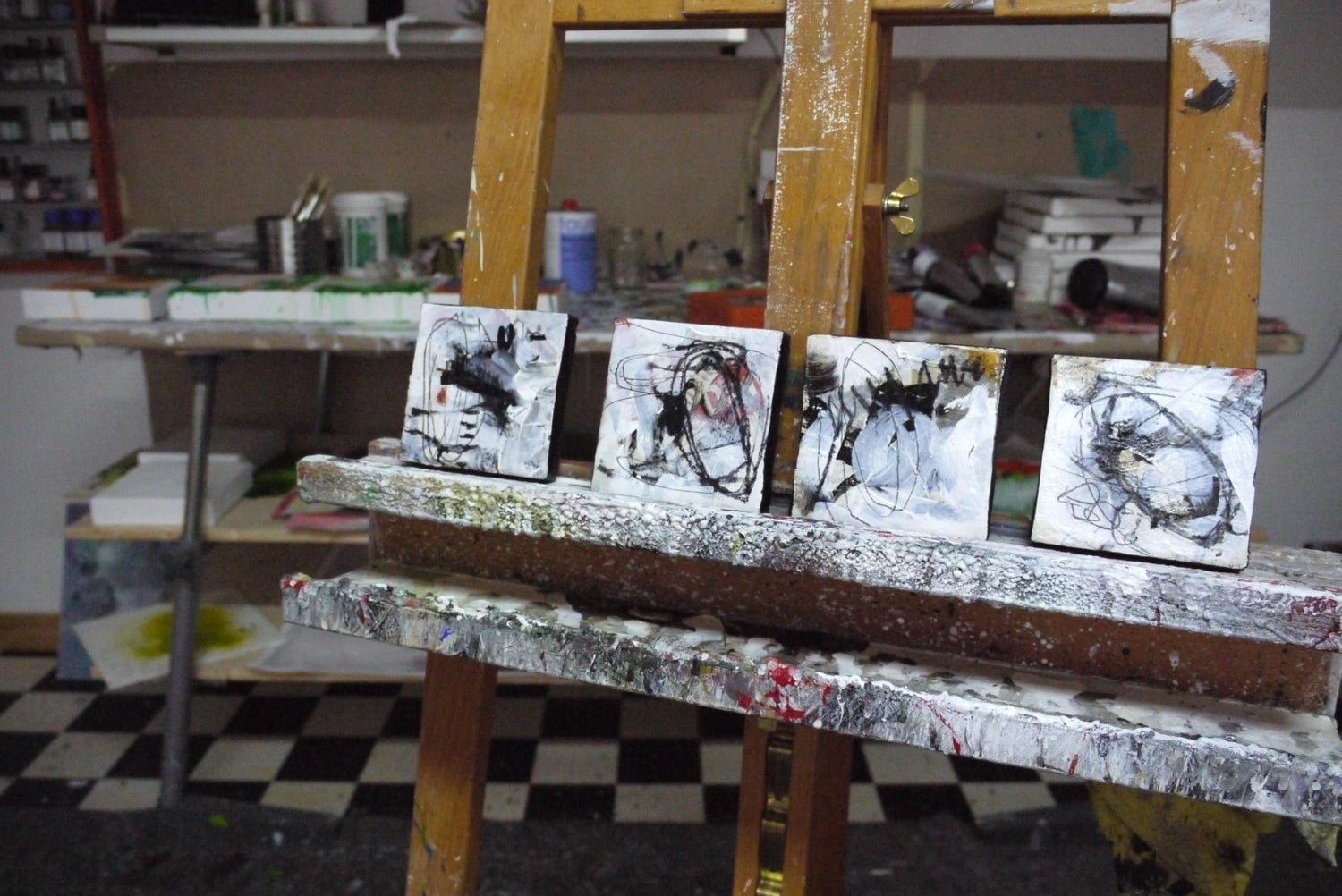Daniela Schweinsberg So Many Words 4 Abstract Paintings Black