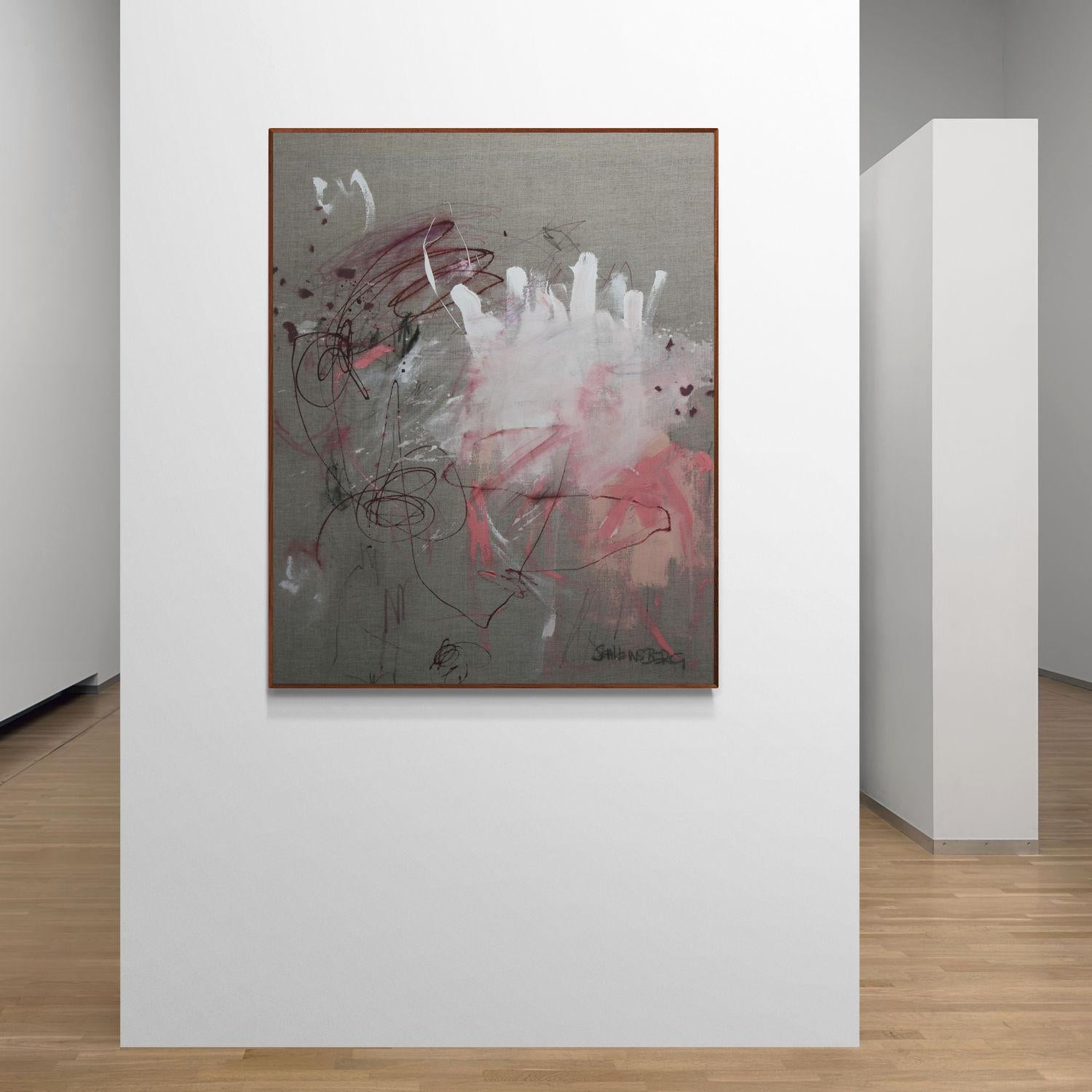 Soliloquio (Nuevos comienzos) (Pintura abstracta) - Abstract Painting Gris de Daniela Schweinsberg