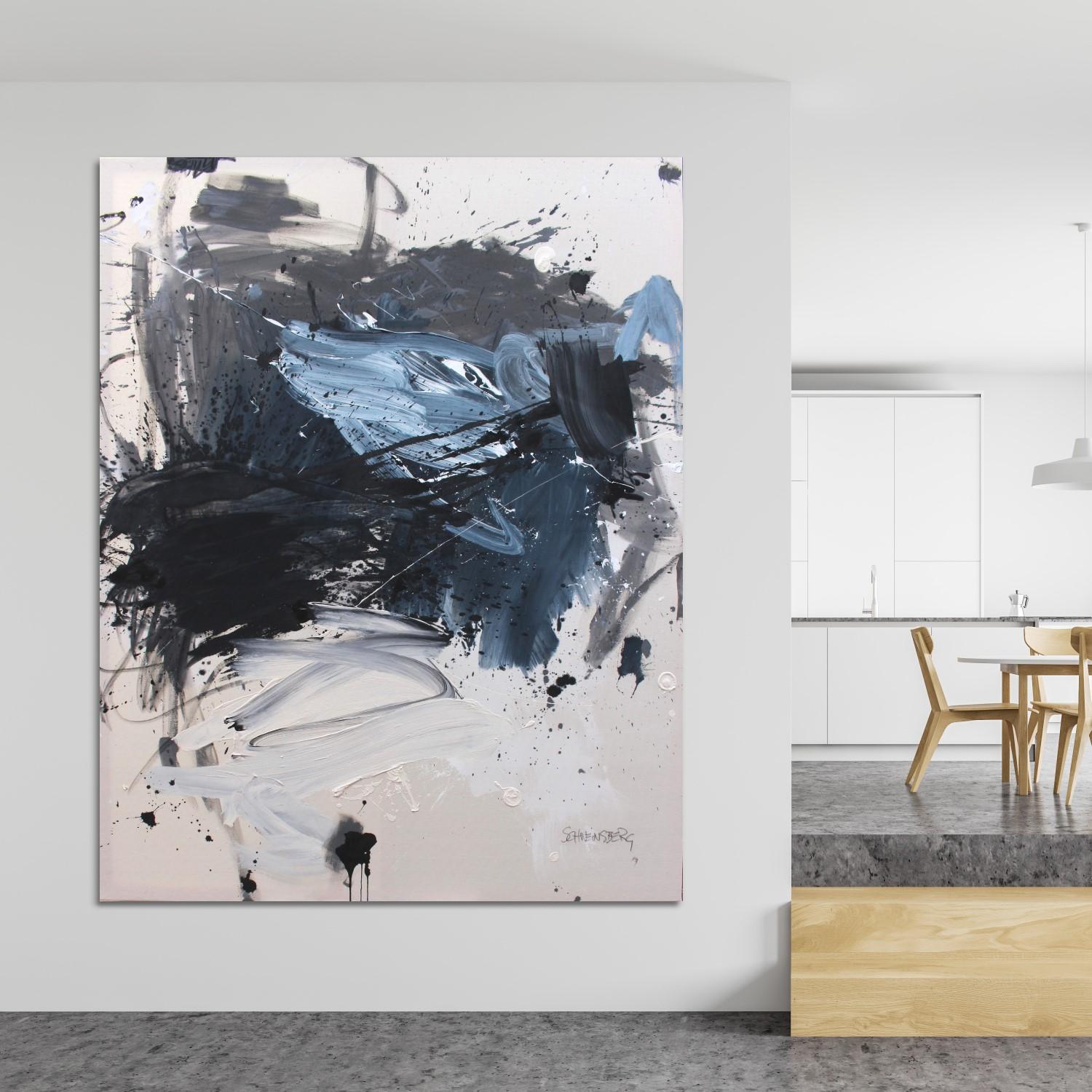 Se avecina un frente de tormenta (Pintura abstracta) - Painting de Daniela Schweinsberg
