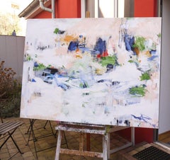 Window View - White Landscape, Painting, Acrylic on Canvas
