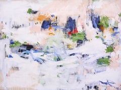 Window View - White Landscape, Painting, Acrylic on Canvas
