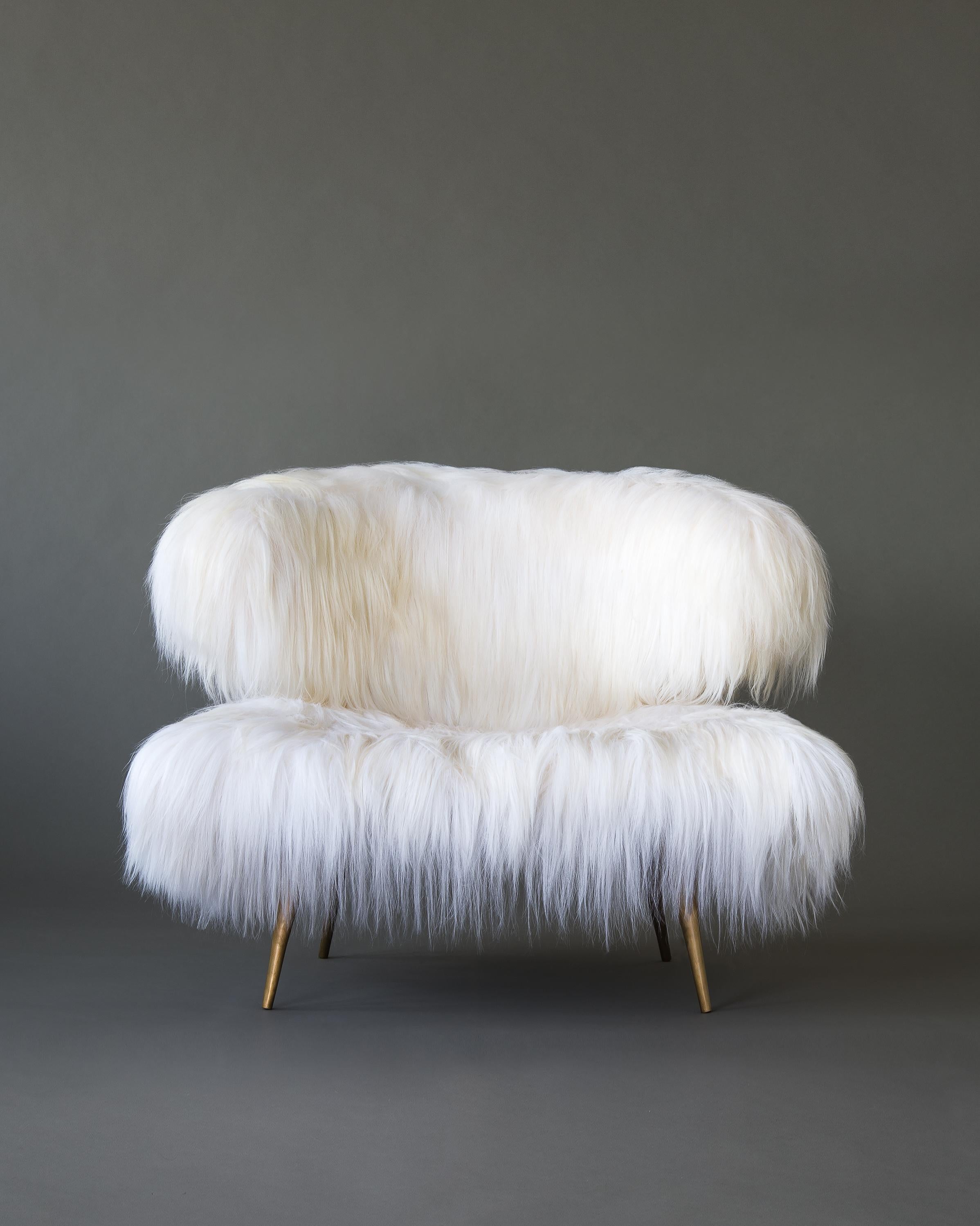 The Woolly Bella was imagined as a descendent of a tryst between Carlo Mollino and Jean Royère, a secret love child of midcentury European design born into the glamour of contemporary Hollywood.