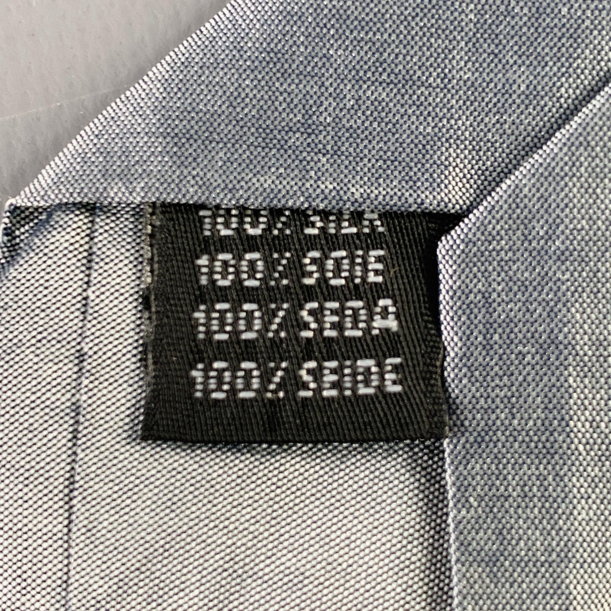 Men's DANIELE ALESSANDRINI Grey Silver Textured Silk Tie