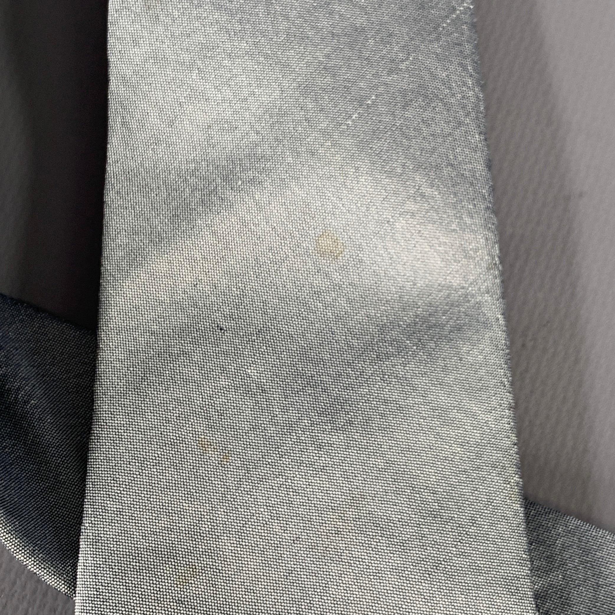DANIELE ALESSANDRINI Grey Silver Textured Silk Tie 2