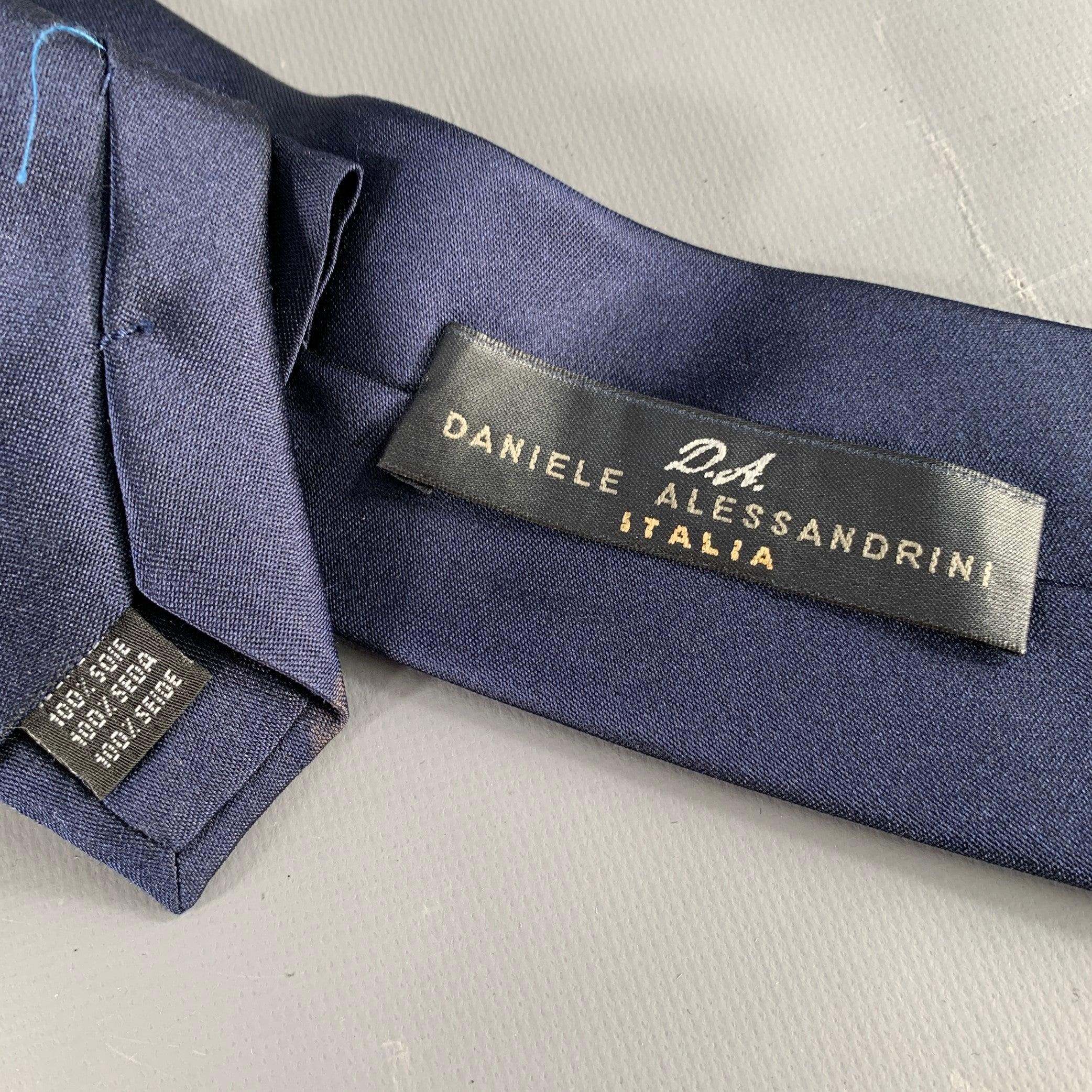 Purple DANIELE ALESSANDRINI Navy Satin Silk Tie