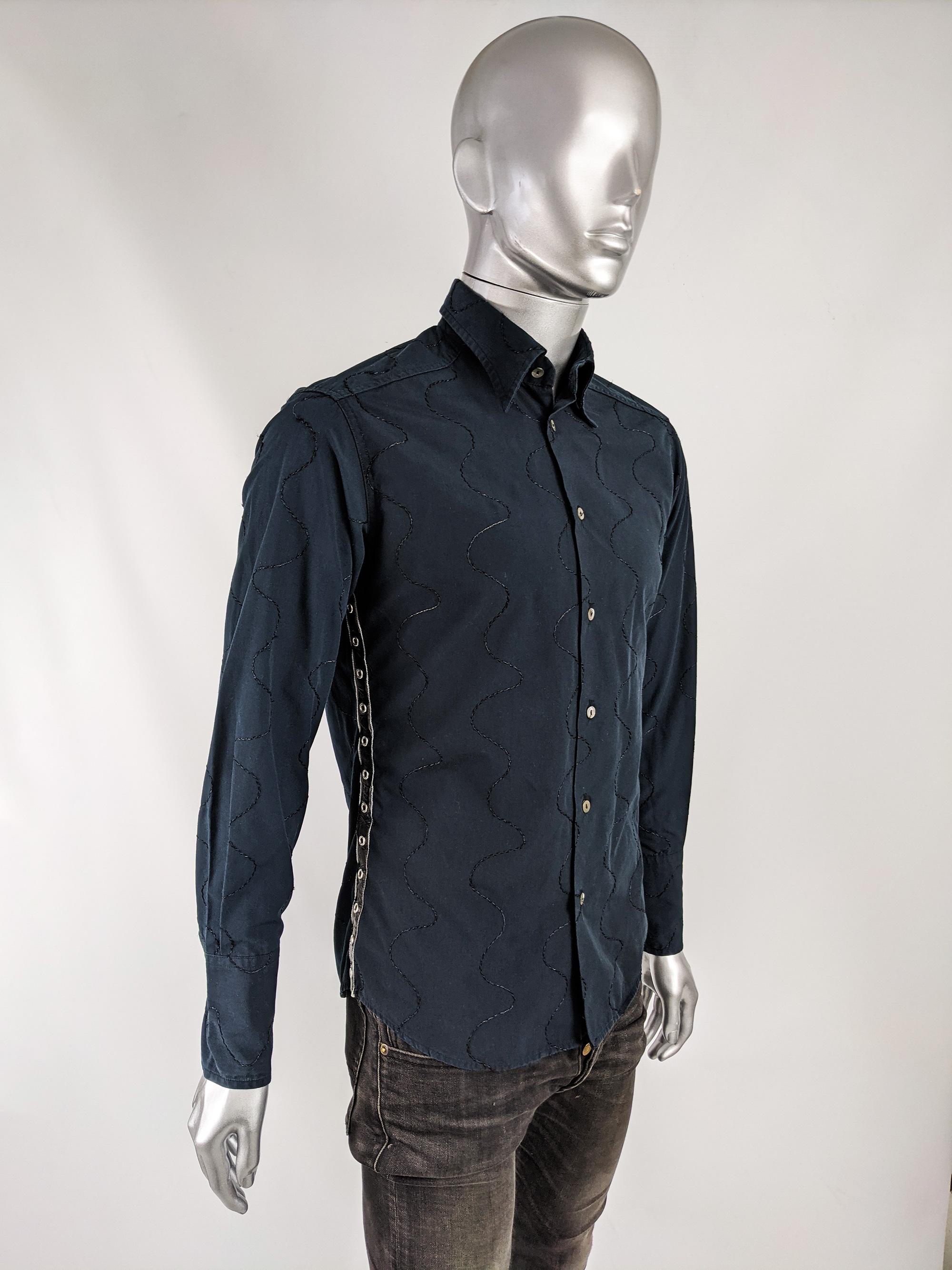 Daniele Alessandrini Preowned Mens Embroidered Party Shirt In Good Condition For Sale In Doncaster, South Yorkshire