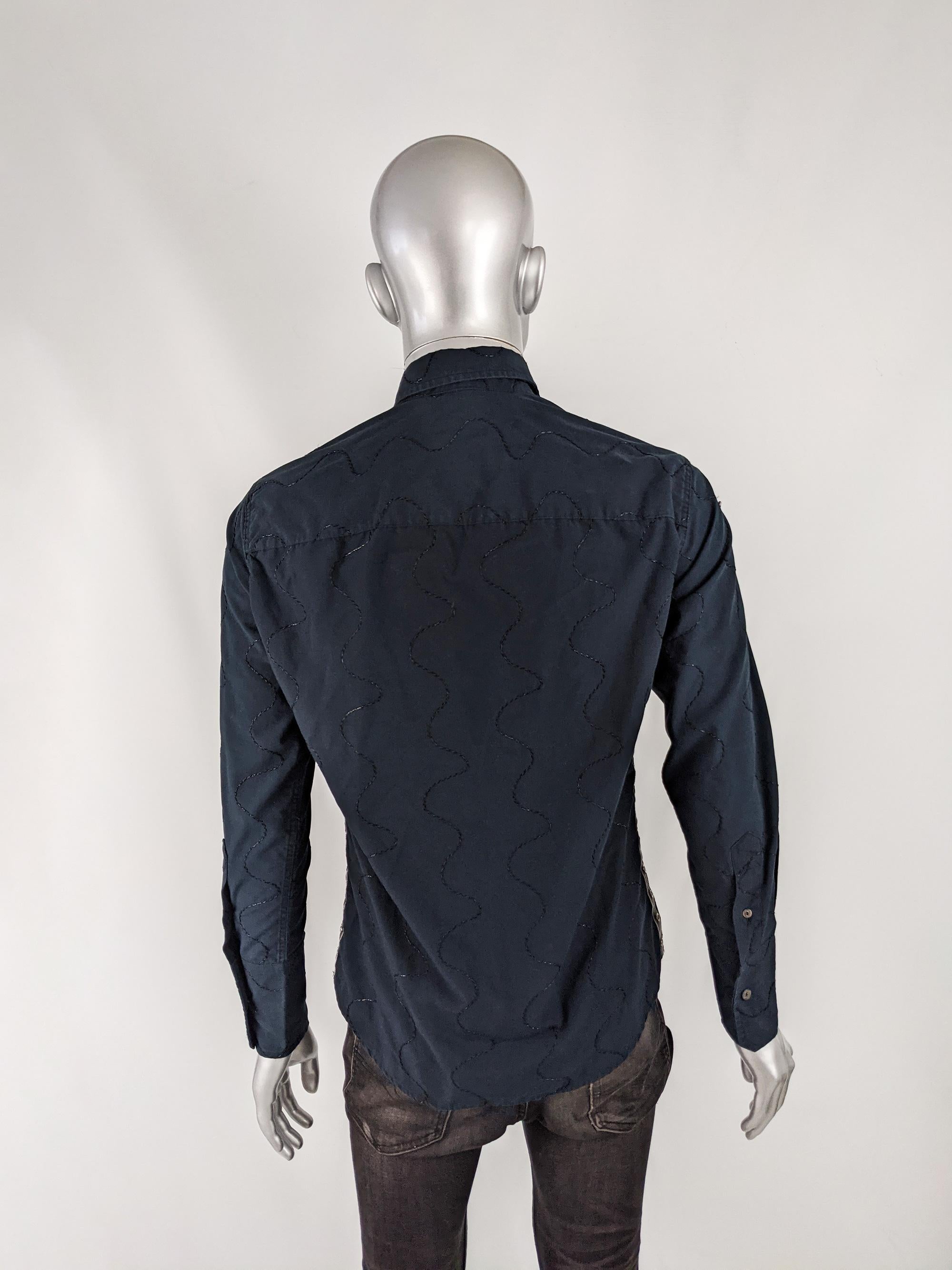 Daniele Alessandrini Preowned Mens Embroidered Party Shirt For Sale 1