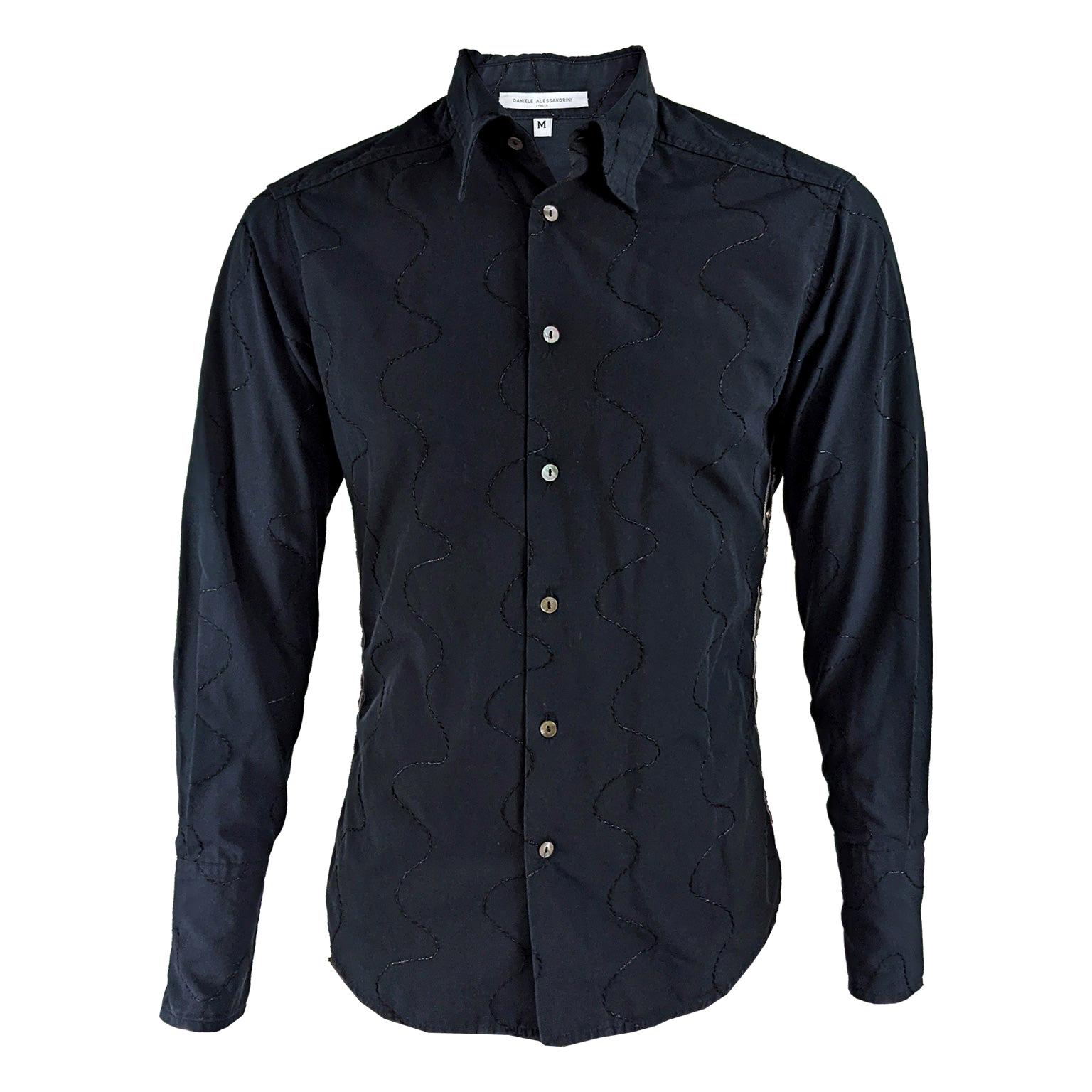 Daniele Alessandrini Preowned Mens Embroidered Party Shirt For Sale