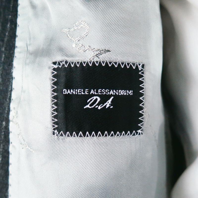 Men's DANIELE ALESSANDRINI Size 44 Short Charcoal Chalkstripe Wool Notch Lapel Suit For Sale