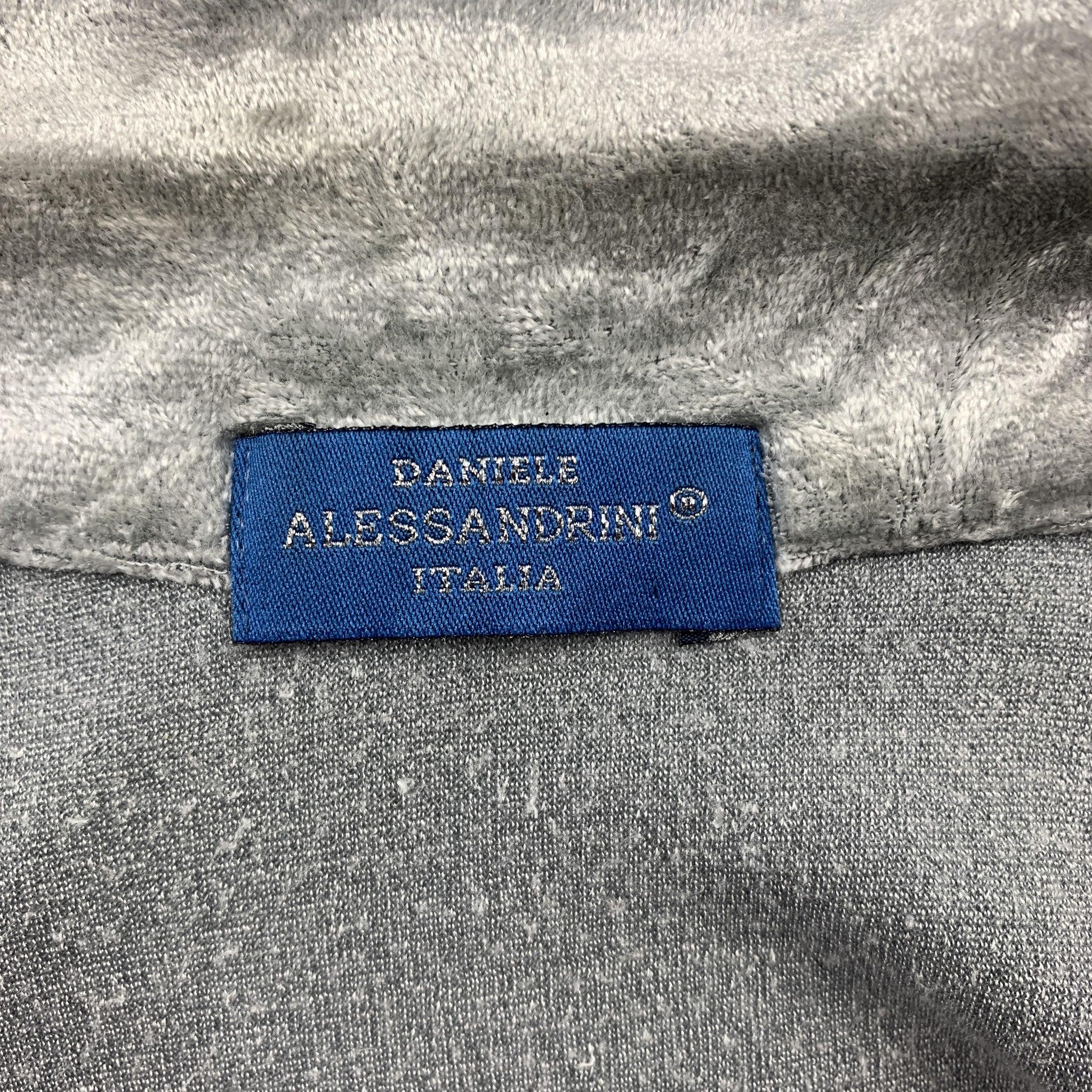 DANIELE ALESSANDRINI Size L Silver Shimmery Viscose / Nylon Jacket For Sale 1