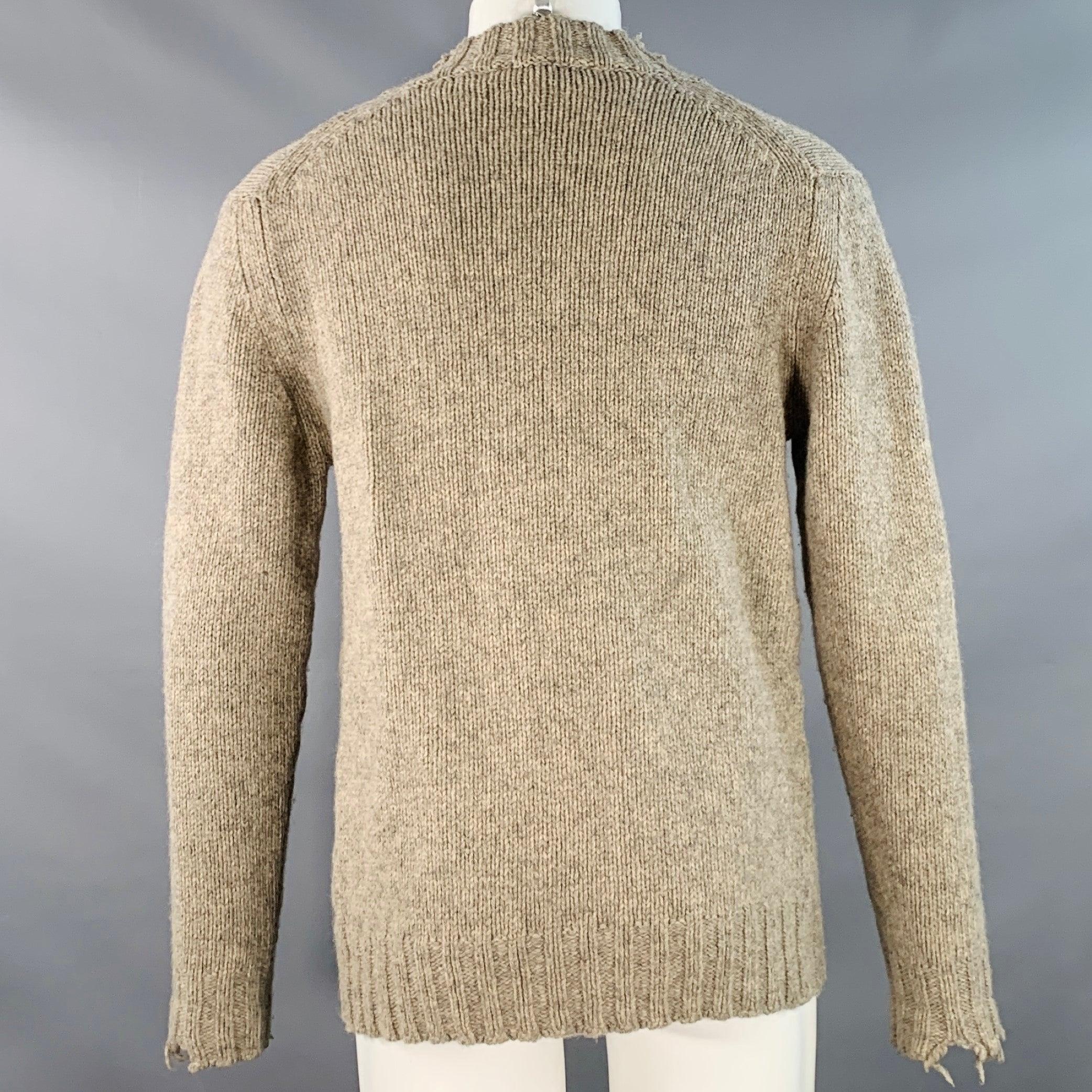 DANIELE ALESSANDRINI Cardigan in maglia di lana grigio e invecchiato taglia M In condizioni buone in vendita a San Francisco, CA