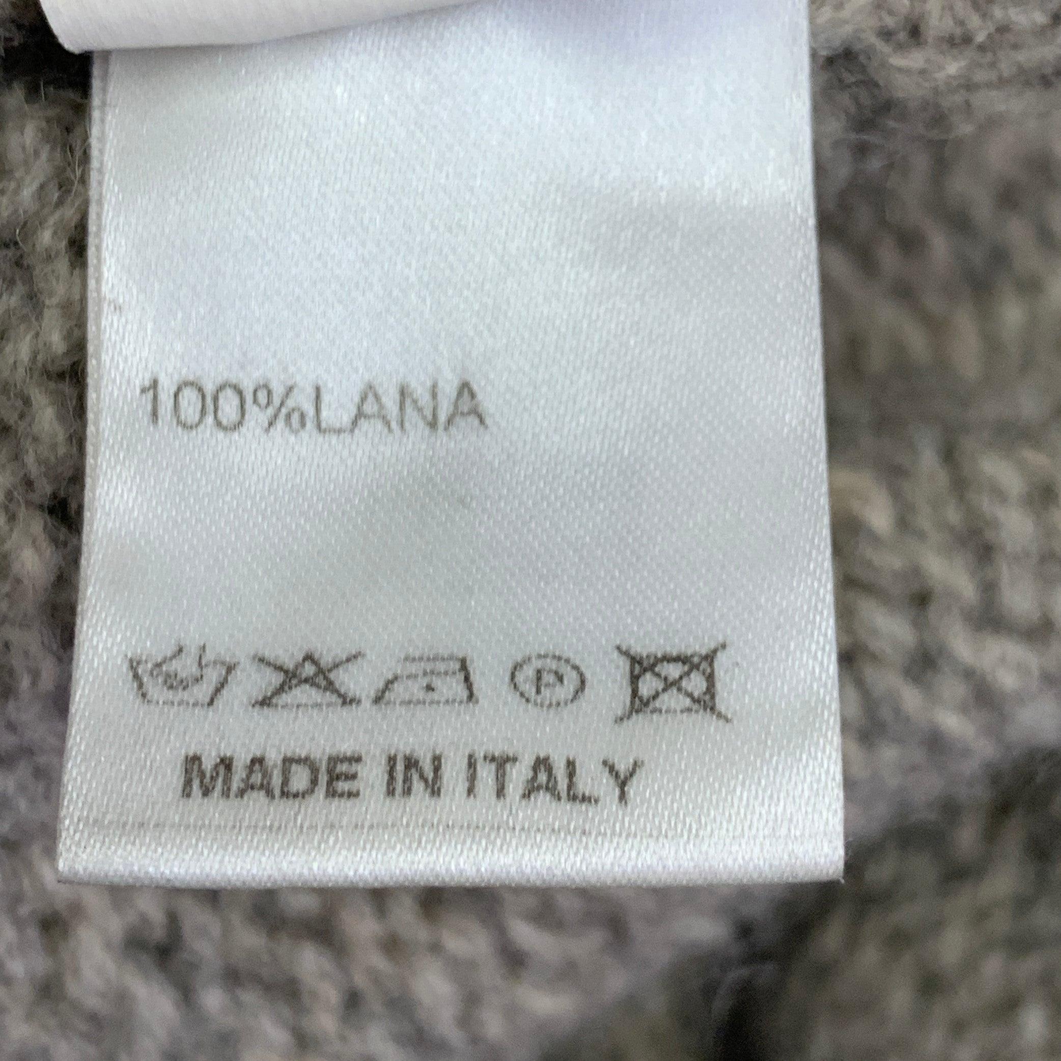 DANIELE ALESSANDRINI Cardigan in maglia di lana grigio e invecchiato taglia M in vendita 4