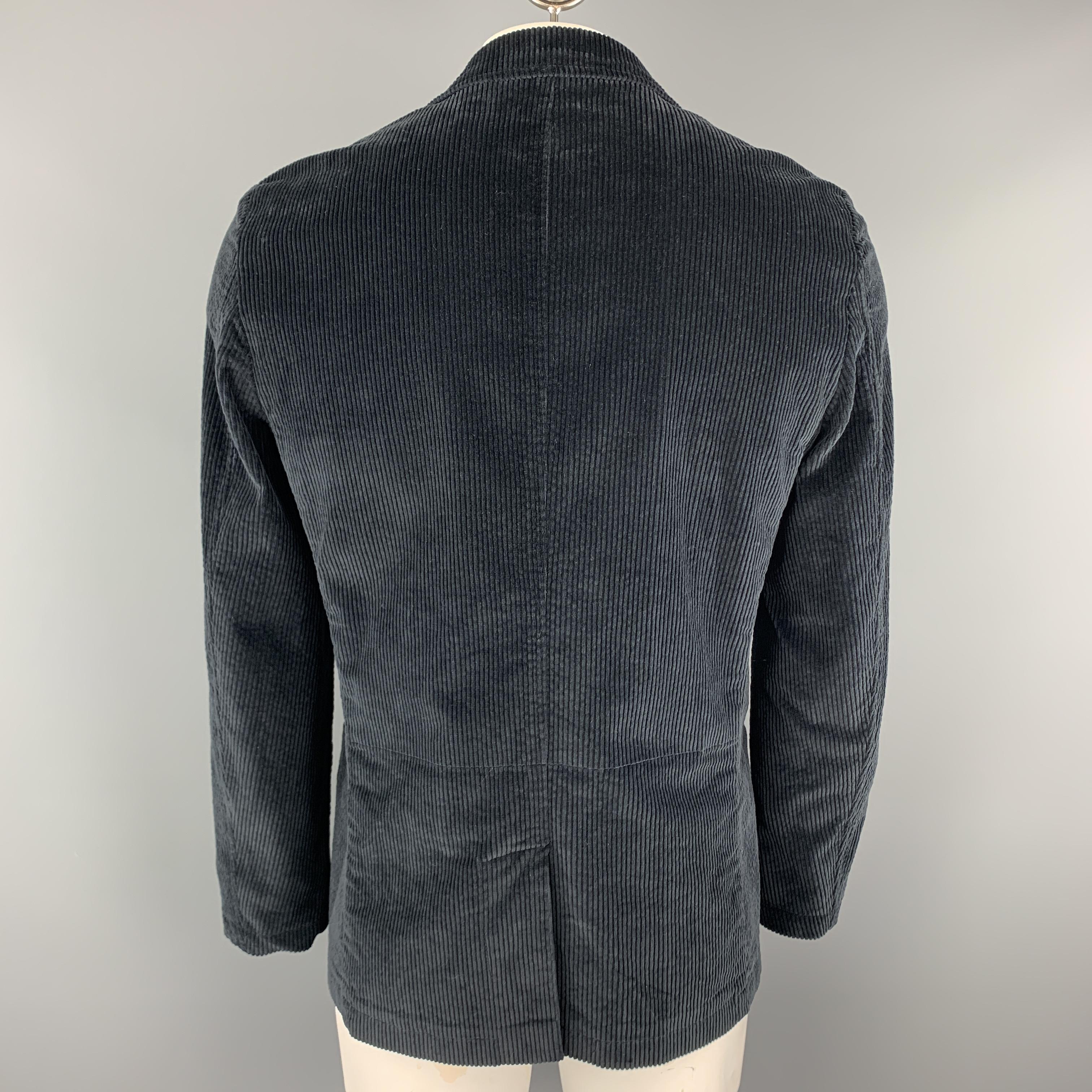 DANIELE ALESSANDRINI Size M Navy Corduroy Cotton / Elastane Sport Coat In Excellent Condition In San Francisco, CA