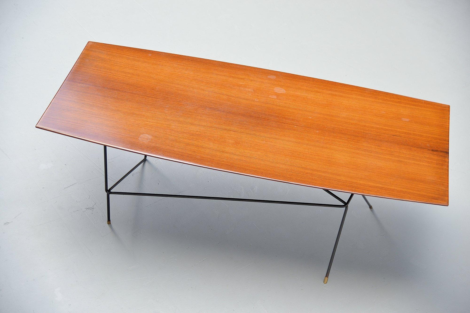 Cold-Painted Daniele Calabi Writing Desk Table, Italy, 1950