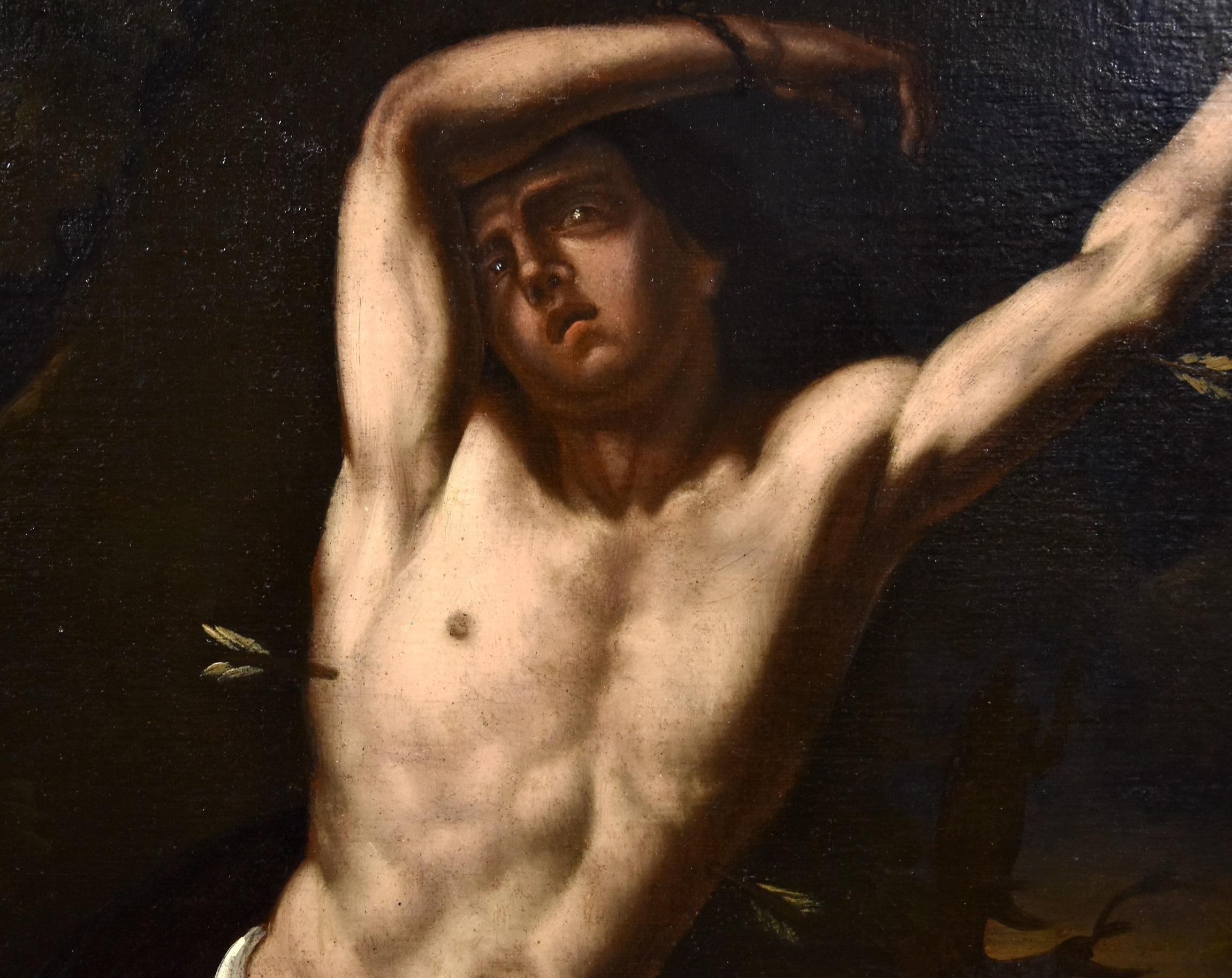 San Sebastian
Lombard painter of the seventeenth century - Circle of Daniele Crespi (Busto Arsizio, 1597-1600 - Milan 1630)

oil painting on canvas
Measurements: 96 x 73 cm., In frame 105 x 82 cm.

Saint Sebastian, soldier and martyr of Christ, is a