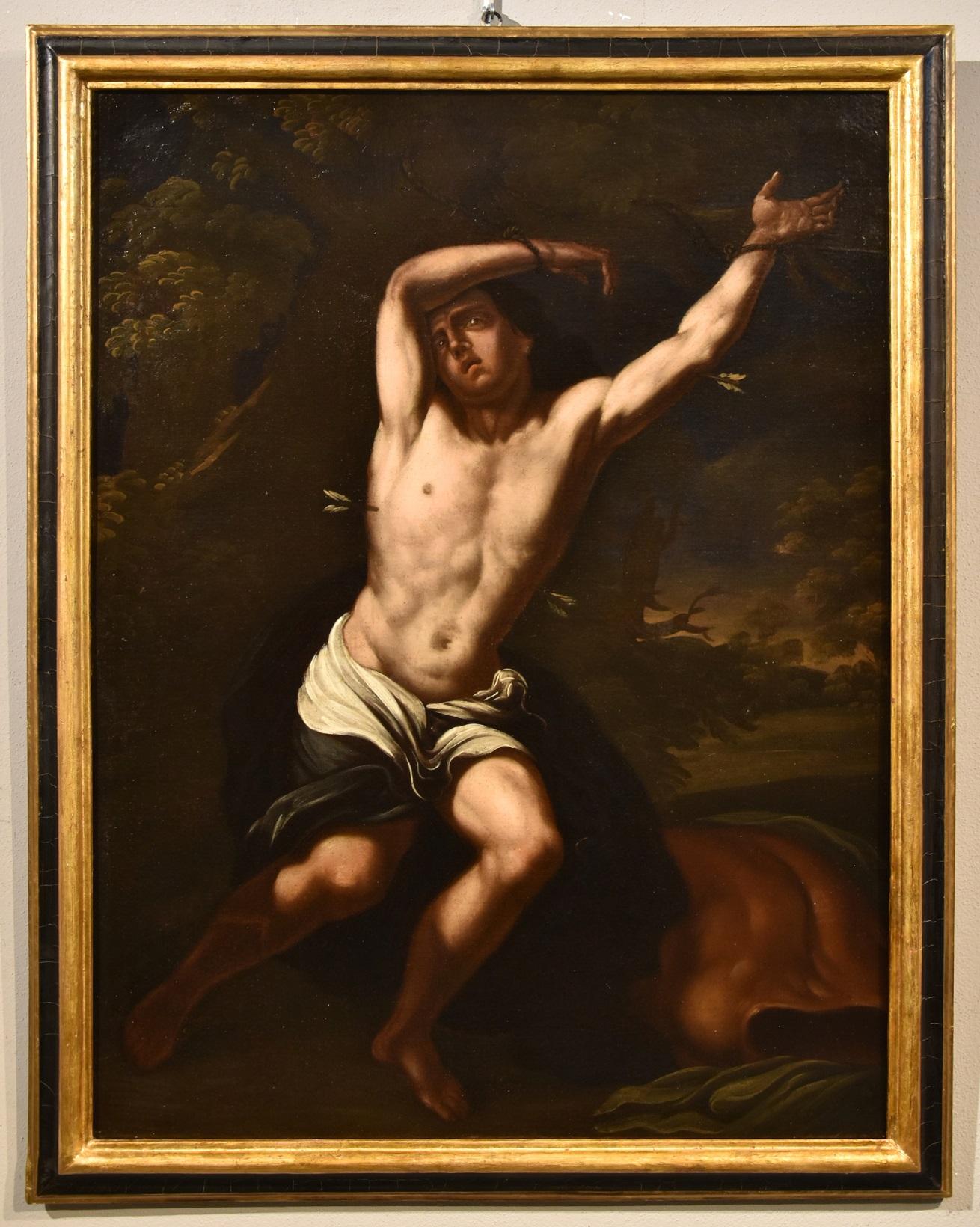 Portrait Painting Daniele Crespi (Busto Arsizio, 1597-1600 - Milan 1630) - Peinture à l'huile sur toile du maître ancien de San Sebastian Crespi, XVIIe siècle, Michel-Ange