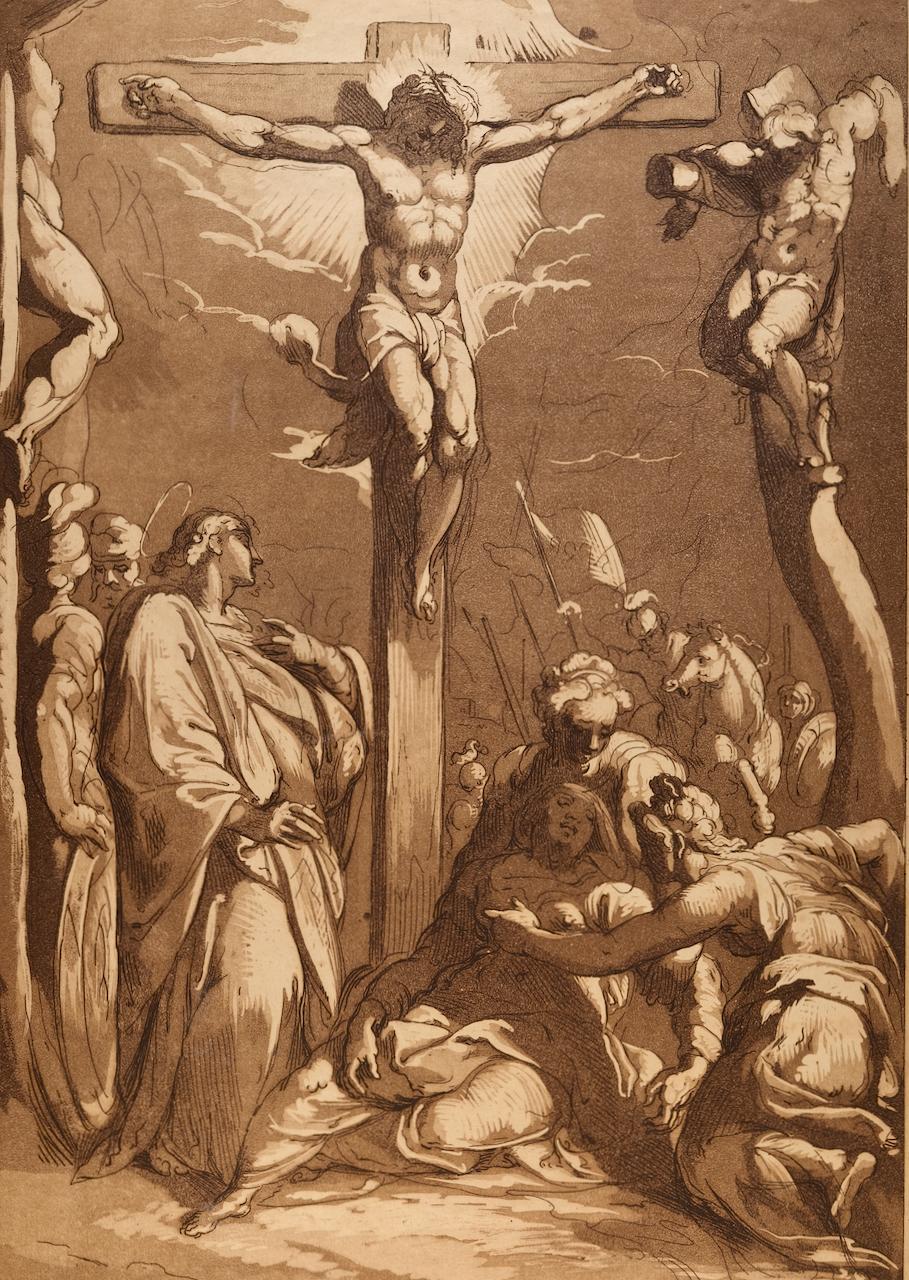 Crucifixion : Gravure de Conrad Metz du 18ème siècle d'après Daniele da Volterra en vente 1