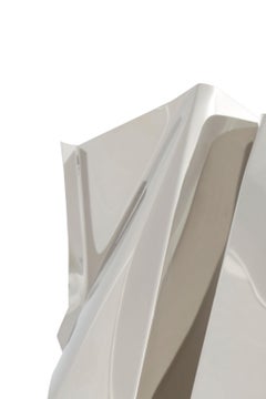 Daniele Sigalot, Clearly not a paperplane, 2021, sculpture, silver chrome