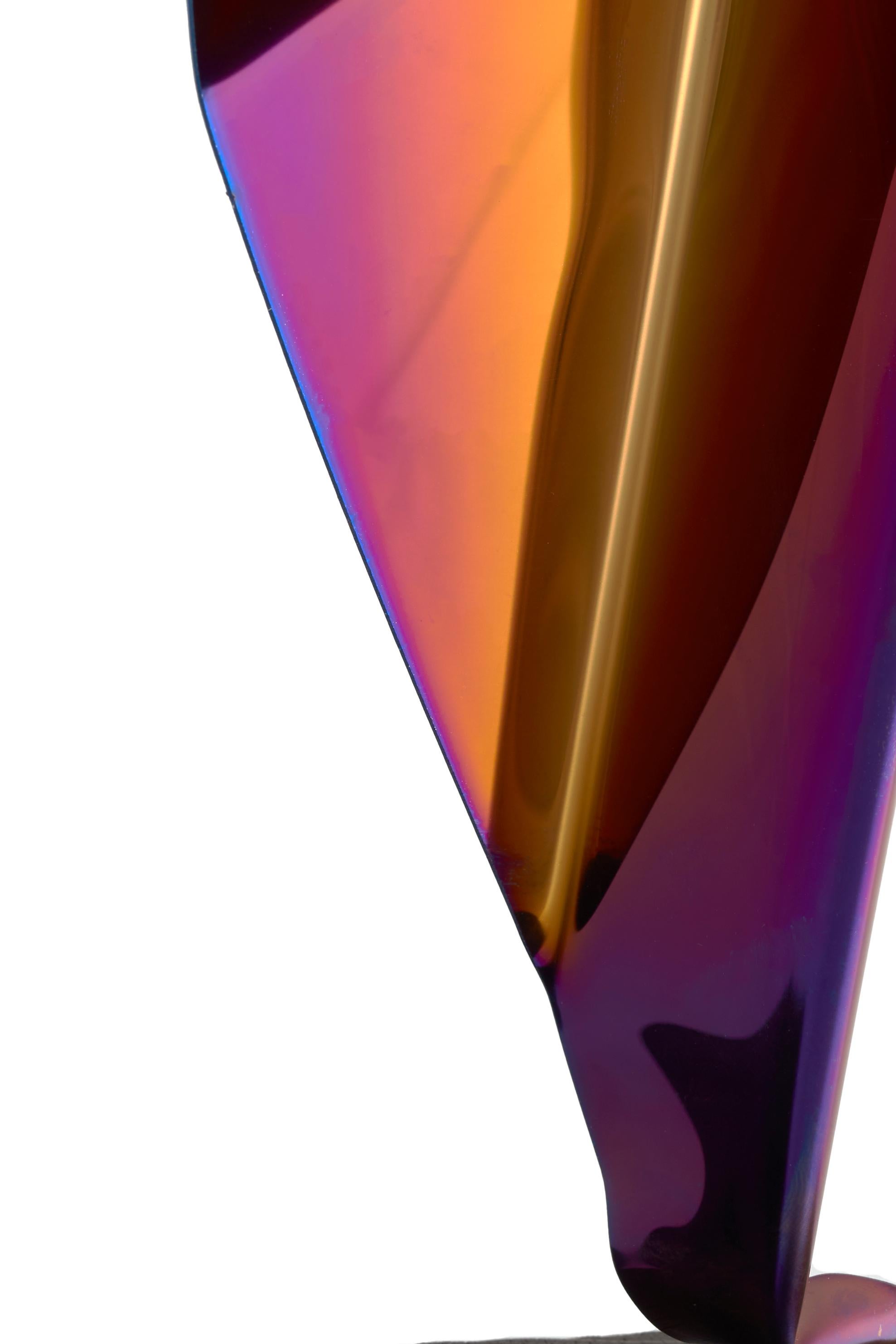 Daniele Sigalot, Clearly not a paperplane, 2021, scuplture, iridescent steel - Conceptual Mixed Media Art by Daniele Sigalot 