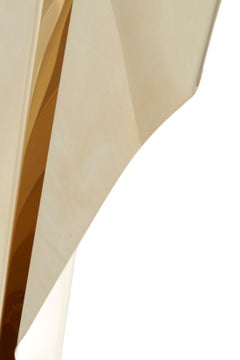 Daniele Sigalot, Clearly not a paperplane, 2021, sculpture, golden chrome