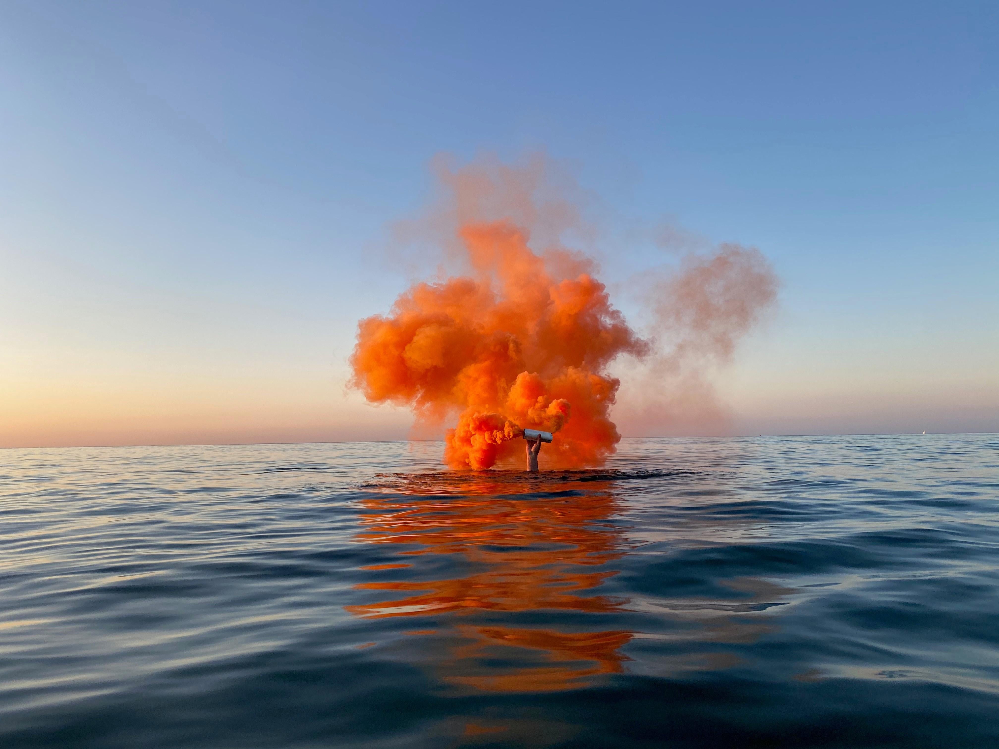 Daniele Sigalot  Landscape Photograph - Daniele Sigalot, Superficial, photography, edition of 30, orange, 2021