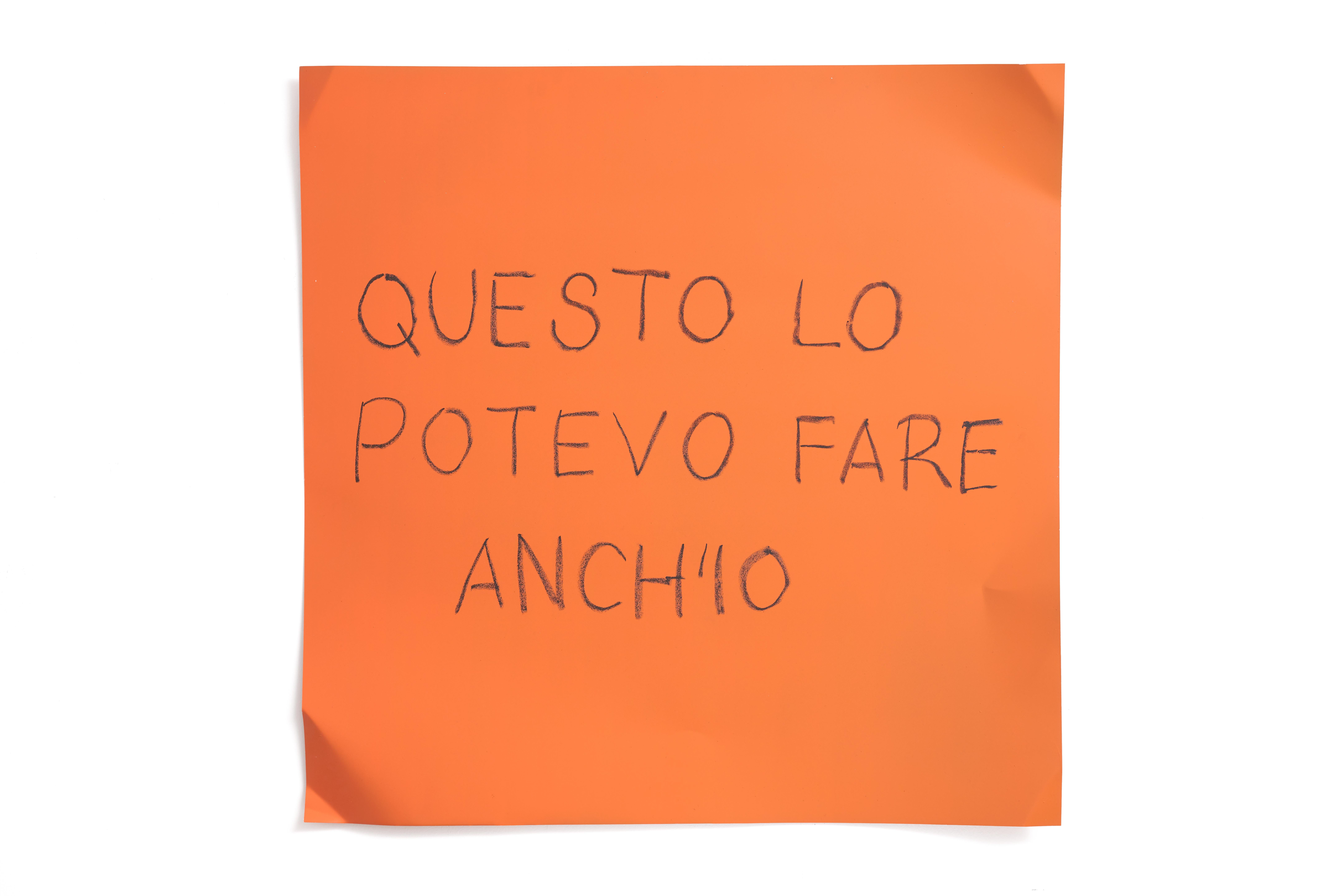 Daniele Sigalot  Abstract Sculpture - Daniele Sigalot, Ma non lo hai fatto - Words, 2020, mixed media, orange