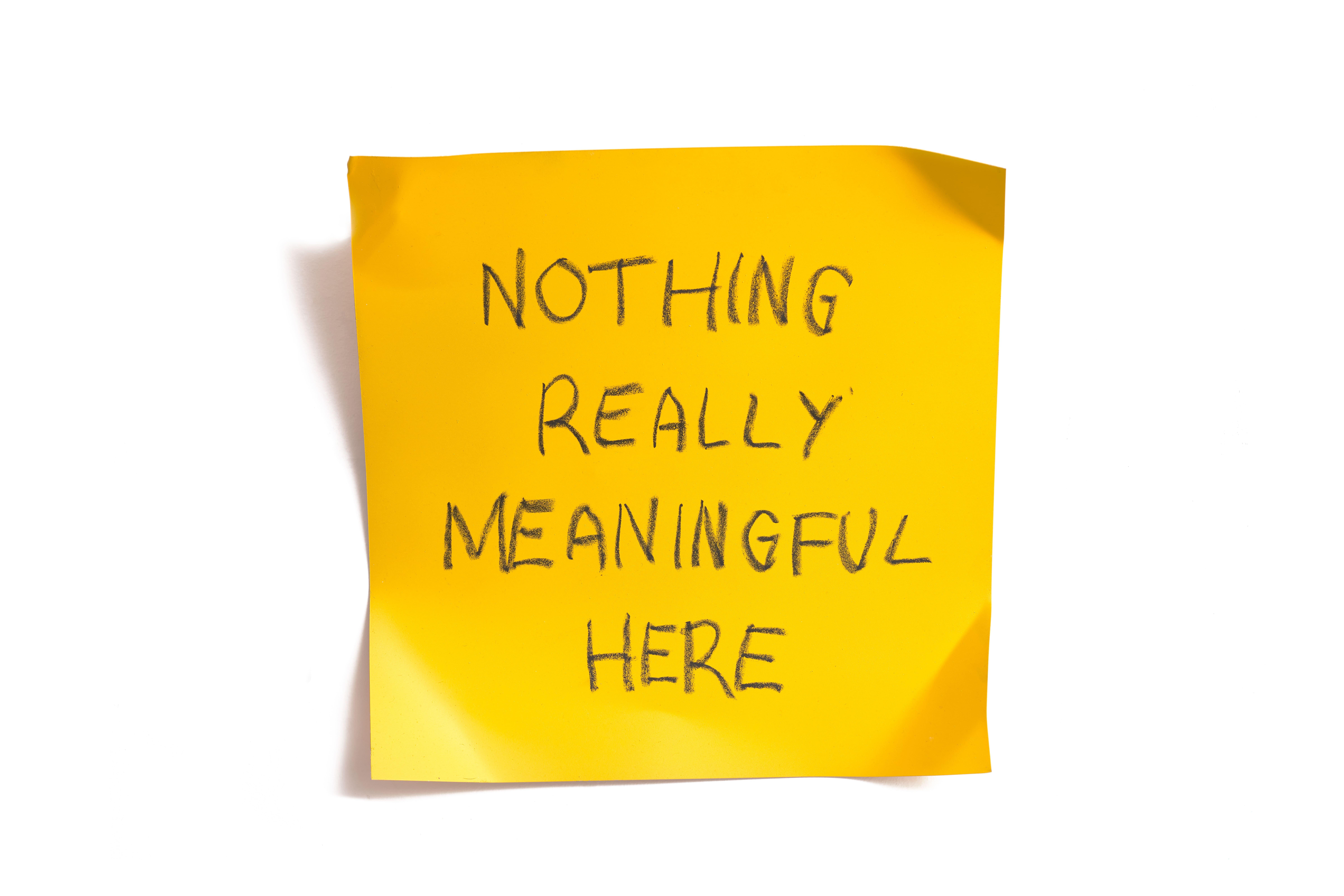 Daniele Sigalot, Nothing really meaningfull here, Words,2020, mixed media,Yellow