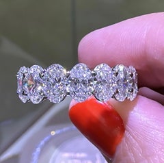 Daniella Design 7.24ct tw All GIA 16 Oval Cut Eternity Ring Luxurious Platinum