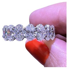 Daniella Design 7,24ct tw GIA 16 Ovalschliff Eternity-Ring Luxuriöser Platin