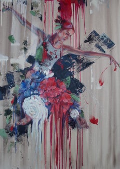 Ethereal - original abstract figure female form - contemporary art oil