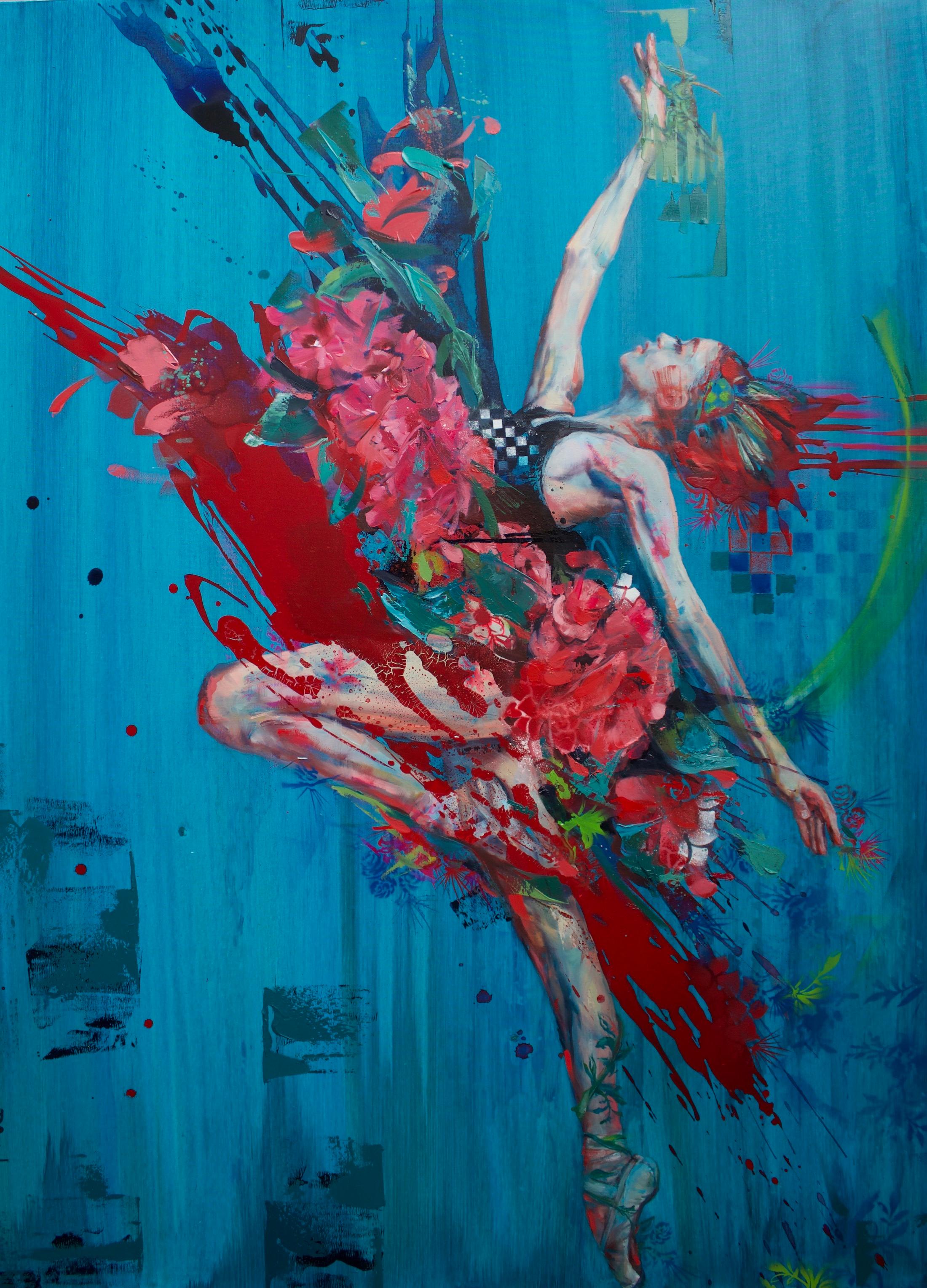 Daniella Queirolo Figurative Painting - New Beginnings Oil on Canvas Painting, Abstract Figurative, Signed