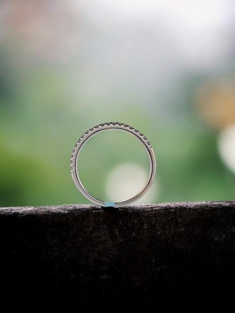 Danielle  14k White Gold Diamond Anniversary Band – Prong Set In New Condition For Sale In Greeneville, TN