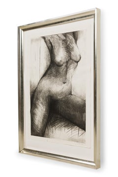 Large Monochrome Etching of Female Nude, Modern, Signed, 2/12, France