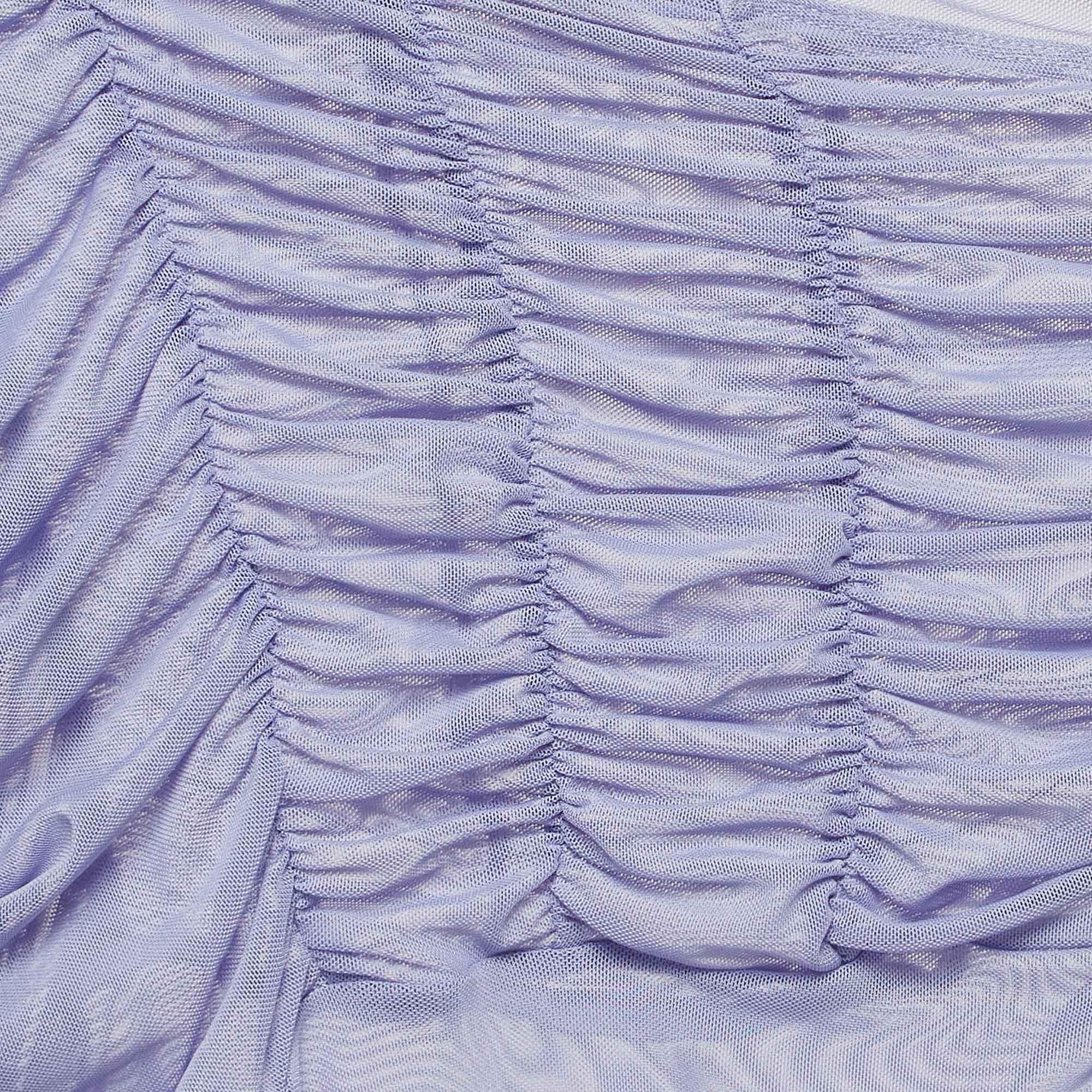 Danielle Guizio Mini Vestido Acanalado de Malla Morado L Púrpura en venta