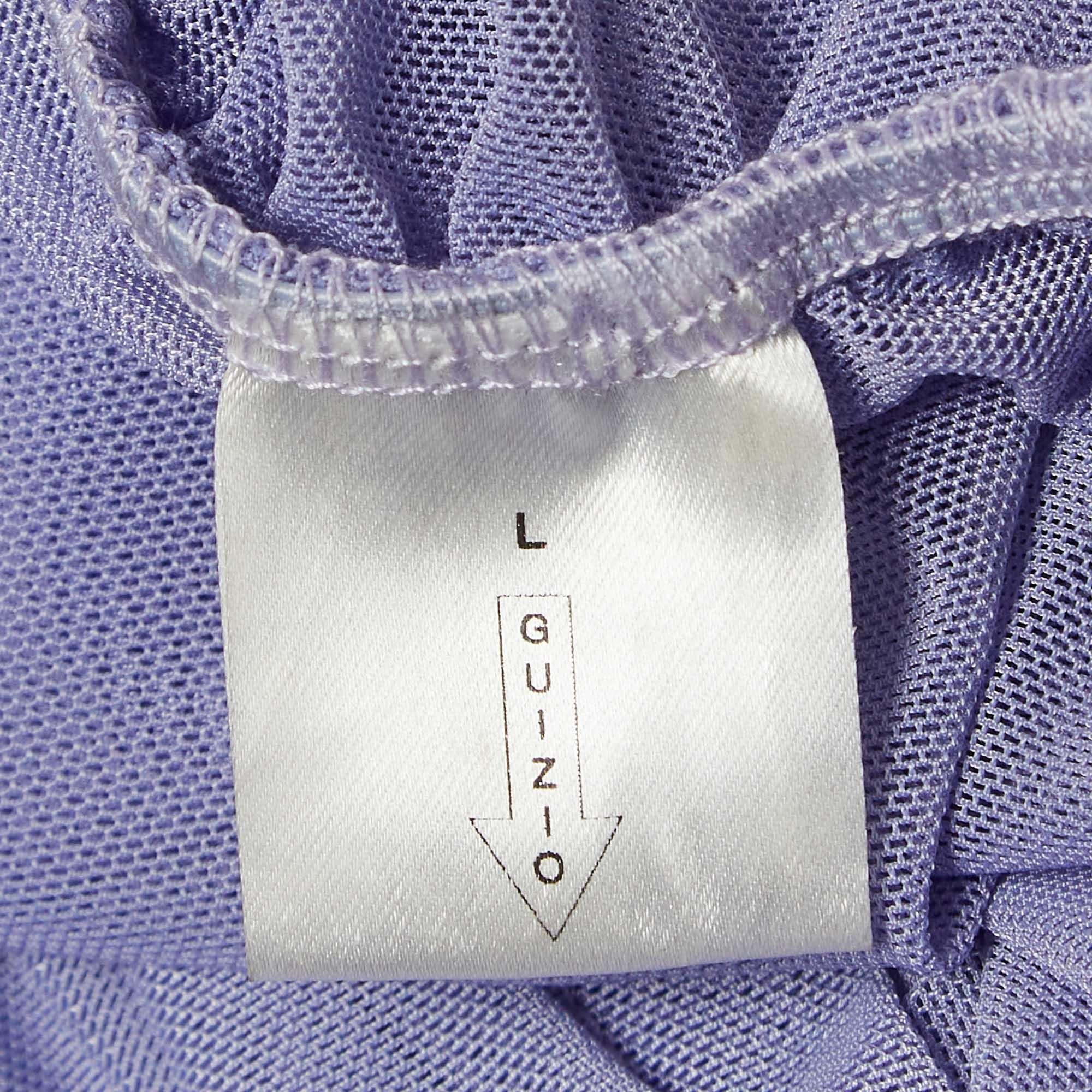 Danielle Guizio Mini Vestido Acanalado de Malla Morado L en venta 1