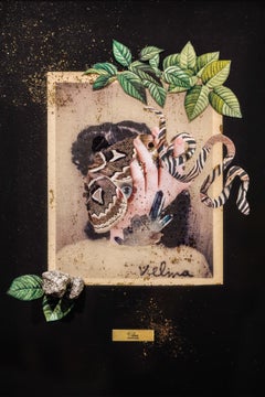 Velma - Voodoo Guru, Mixed Media Artwork on Wood, Framed, 21st Century