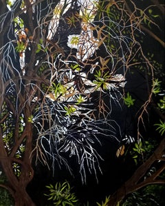 French Contemporary Art by Danielle Launay-Dans Mon Jardin Éclairé la Nuit No.4 