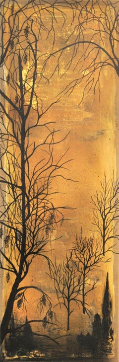 Arte contemporáneo francés de Danielle Launay - Village en Hiver