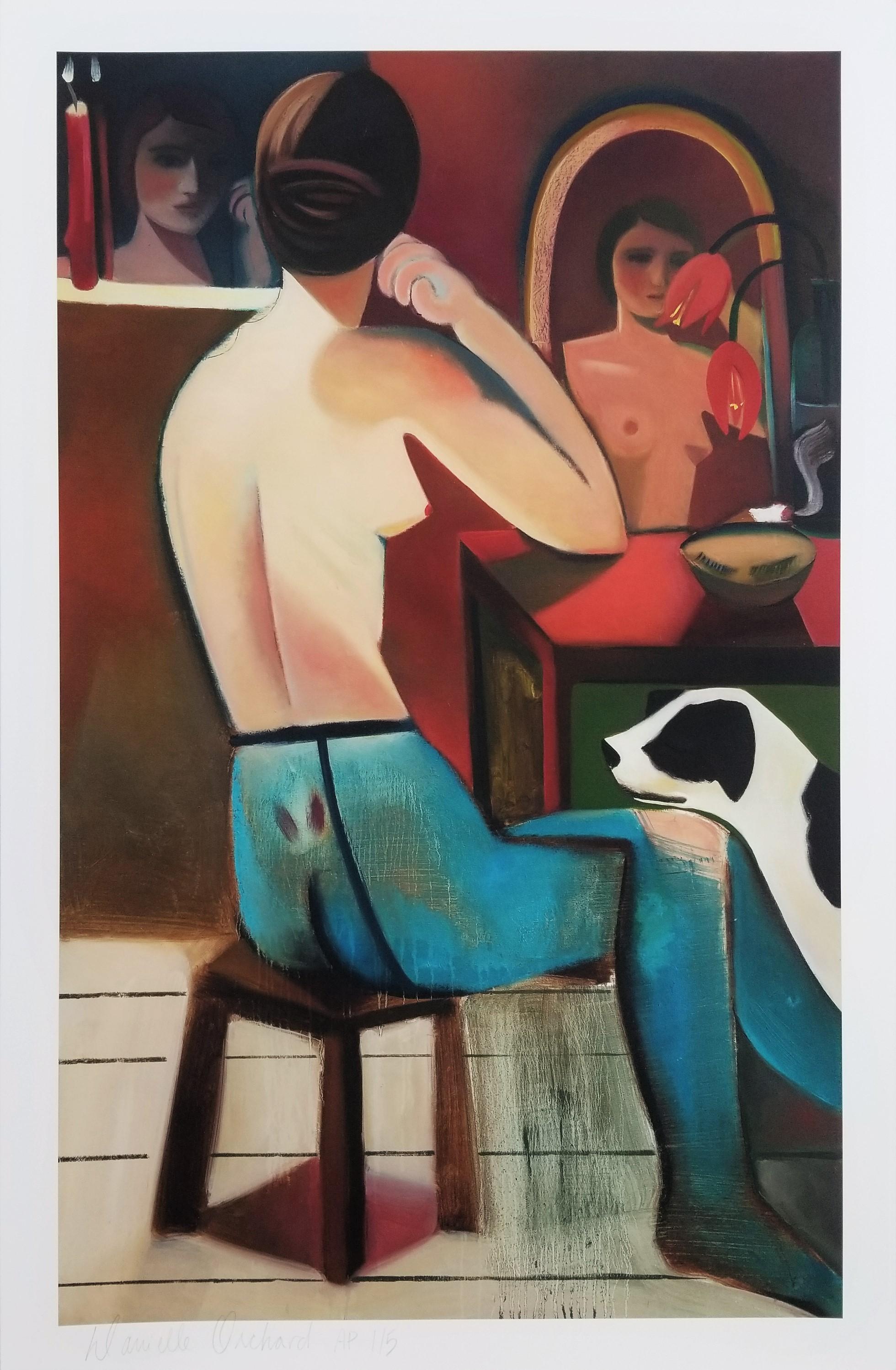 Earthly Demands /// Contemporary Figurative Nude Danielle Orchard Interior Dog For Sale 1