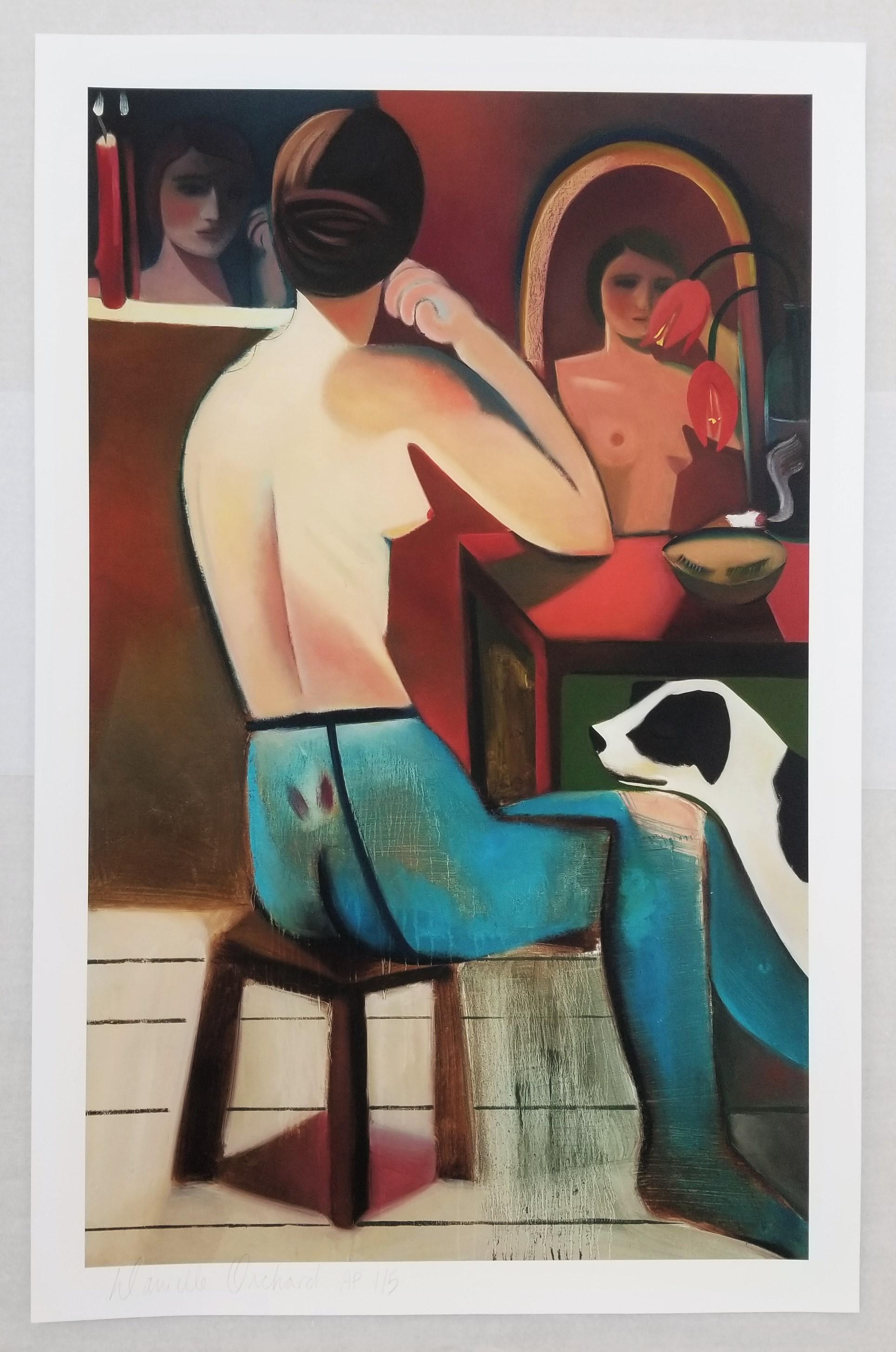 Earthly Demands /// Contemporary Figurative Nude Danielle Orchard Interior Dog For Sale 2