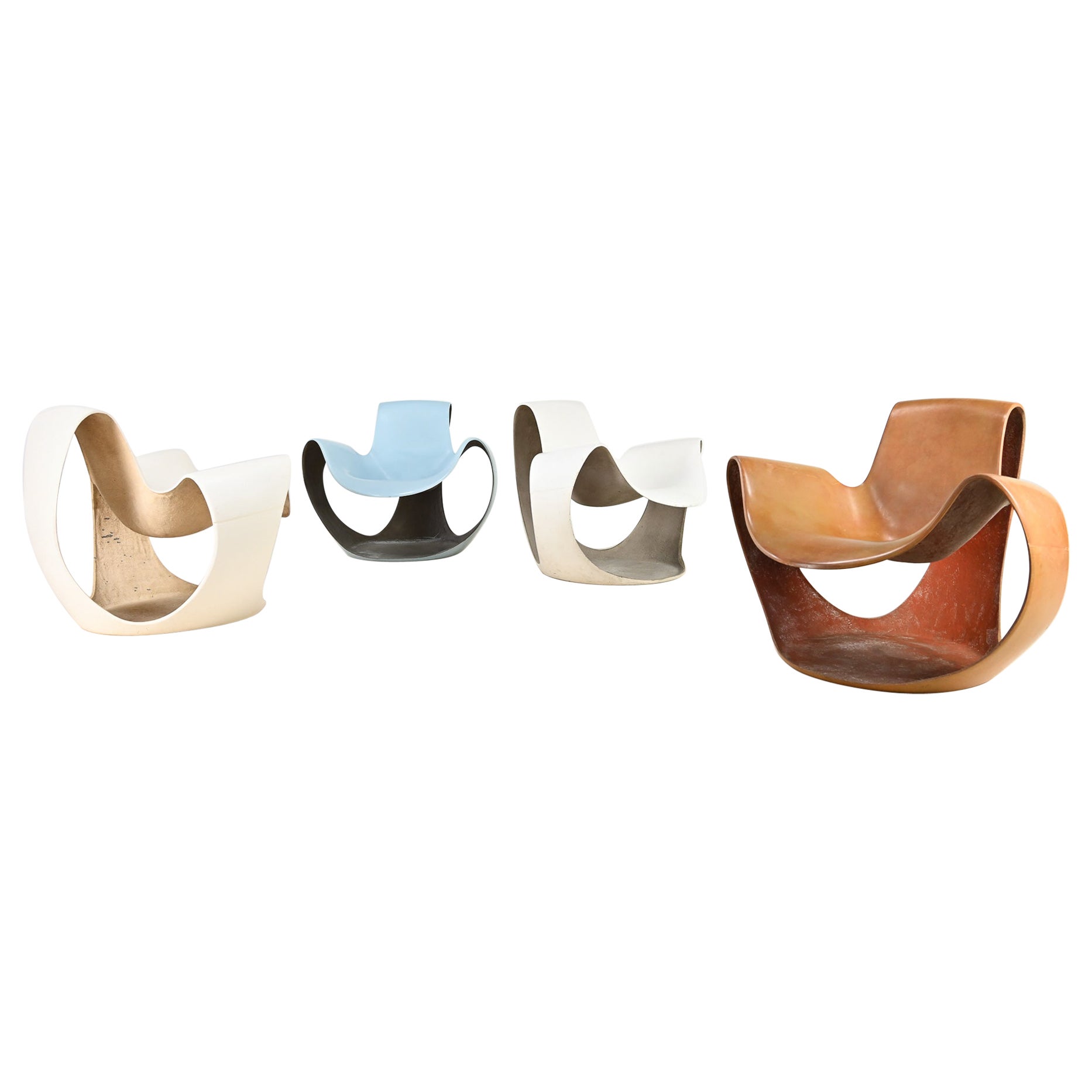 Danielle Quarante, Chaises longues Albatros, Fibre de verre et résine. France, C.C., 1965