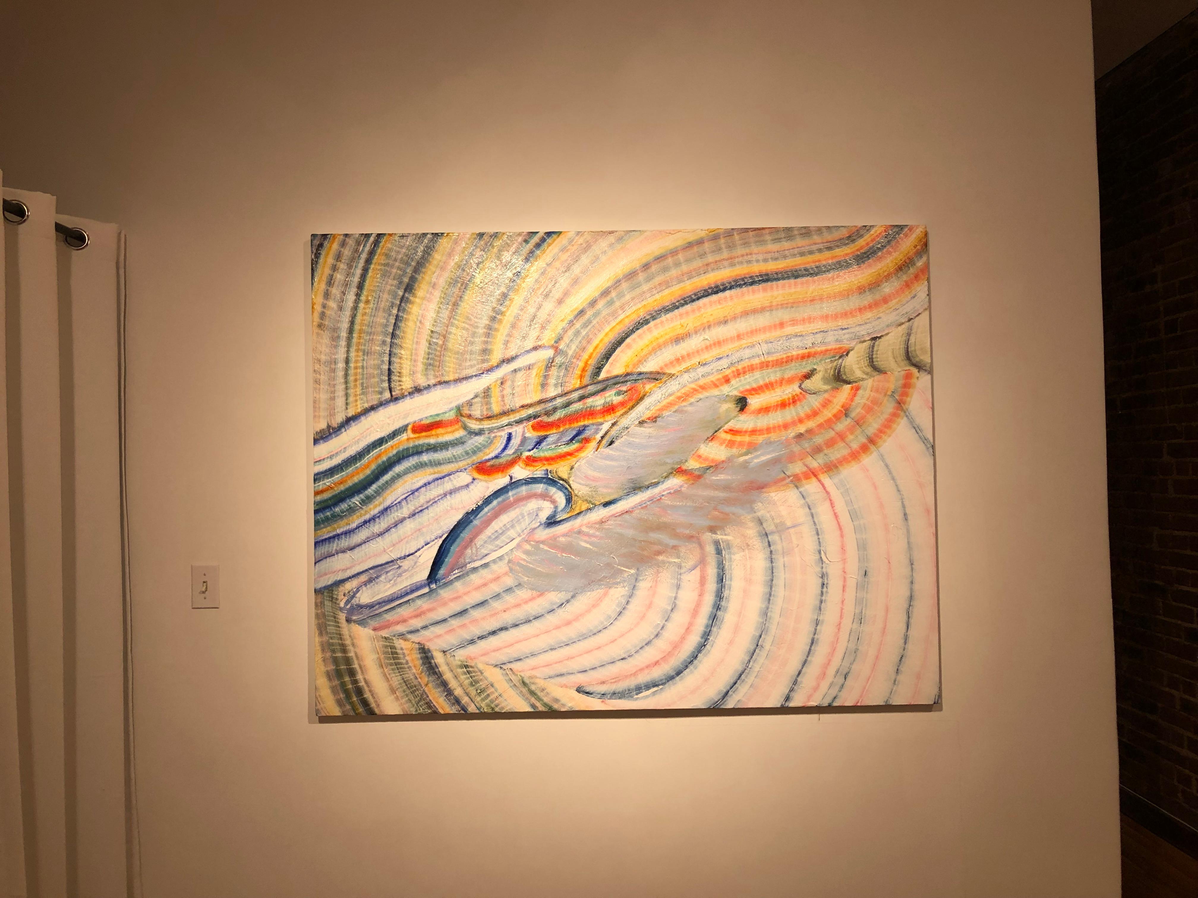 Flying, multicolored gestural abstract oil painting - Painting by Danielle Riede